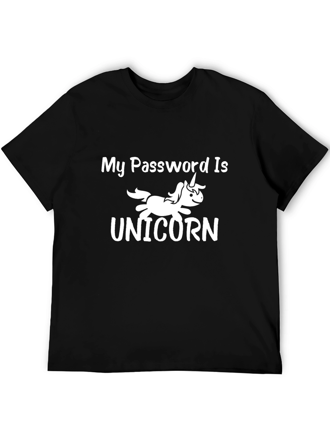 Black My Password is Unicorn Graphic T-Shirt - Black view 5