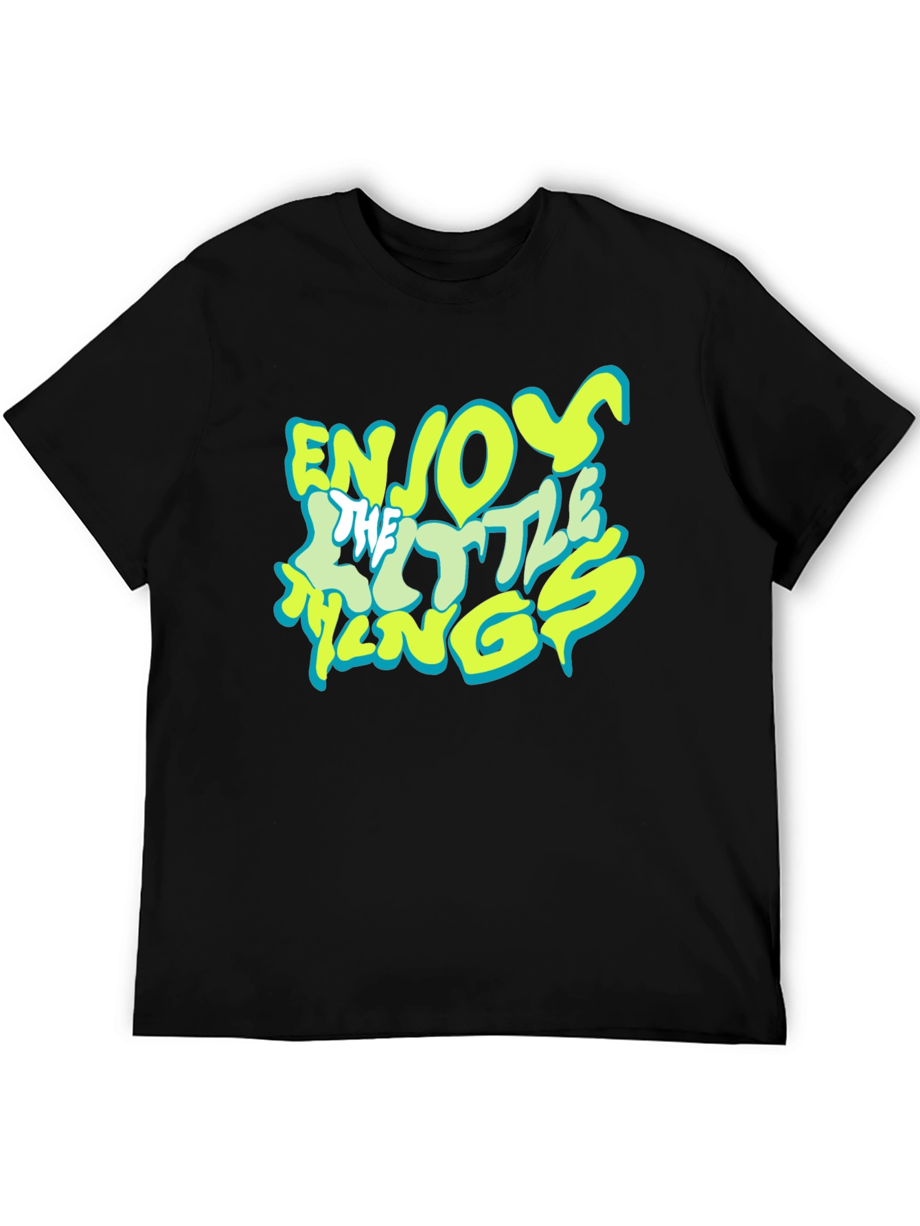 Black Enjoy The Little Things Black Graphic Tee view 5