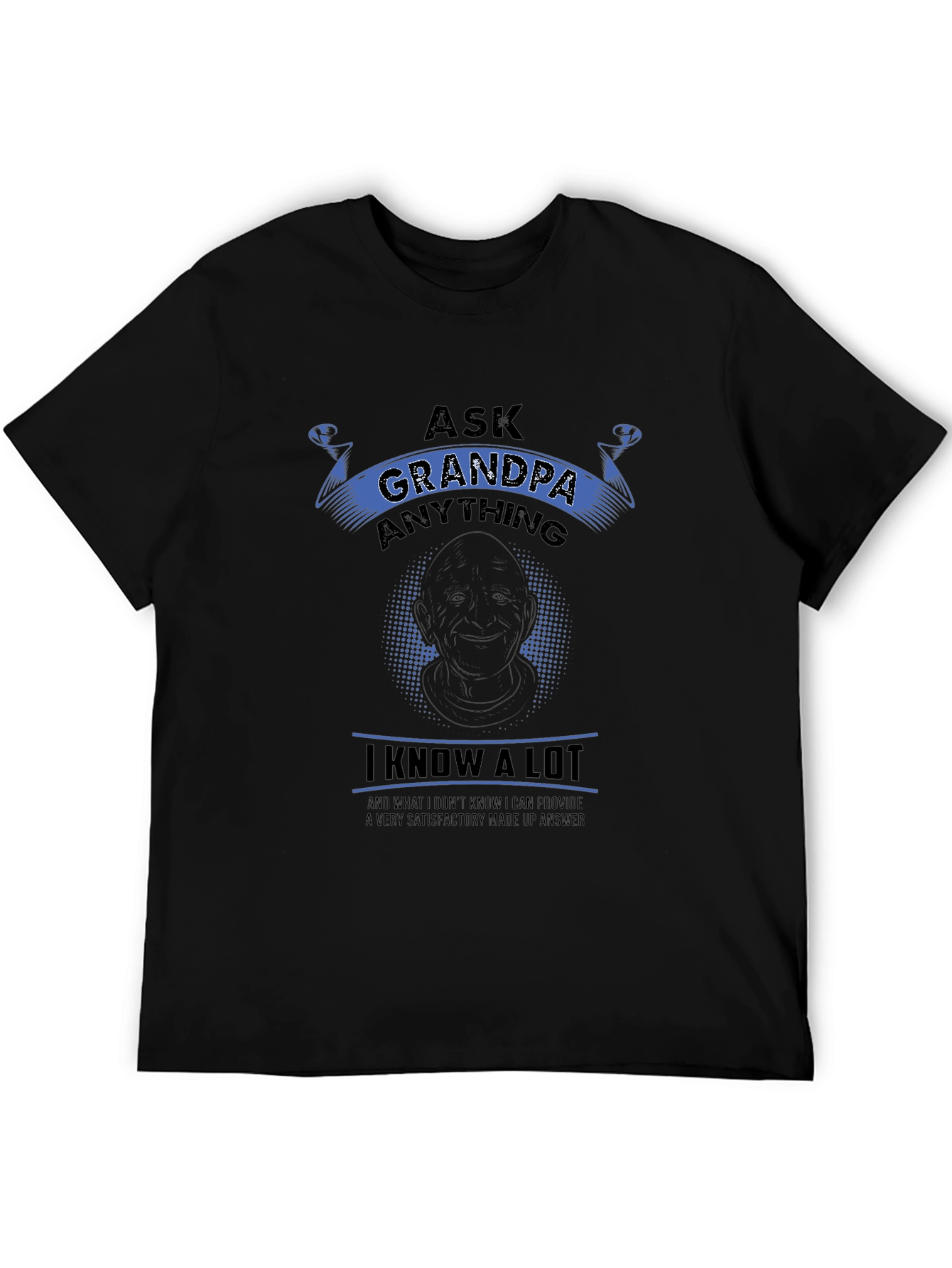 Black Ask Grandpa Anything Black T-Shirt view 5