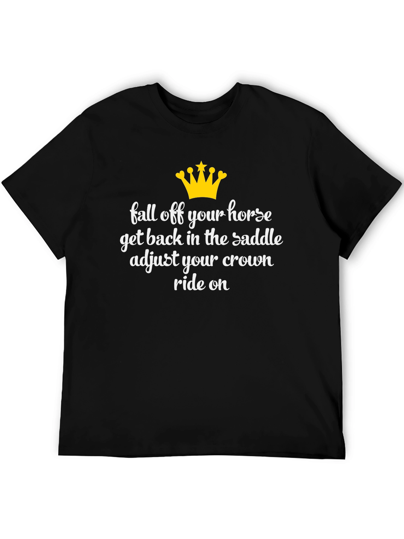 Black Fall Off Your Horse T-Shirt - Equestrian Humor view 5