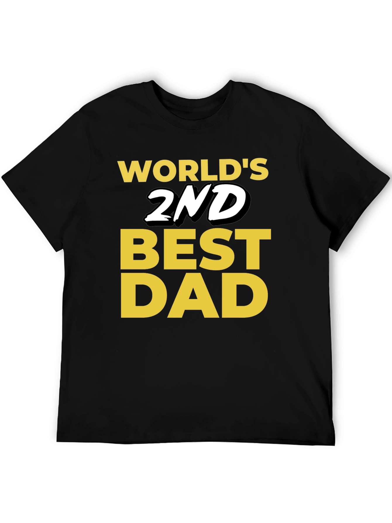 Black World's 2nd Best Dad T-Shirt - Funny Father's Day Gift view 5