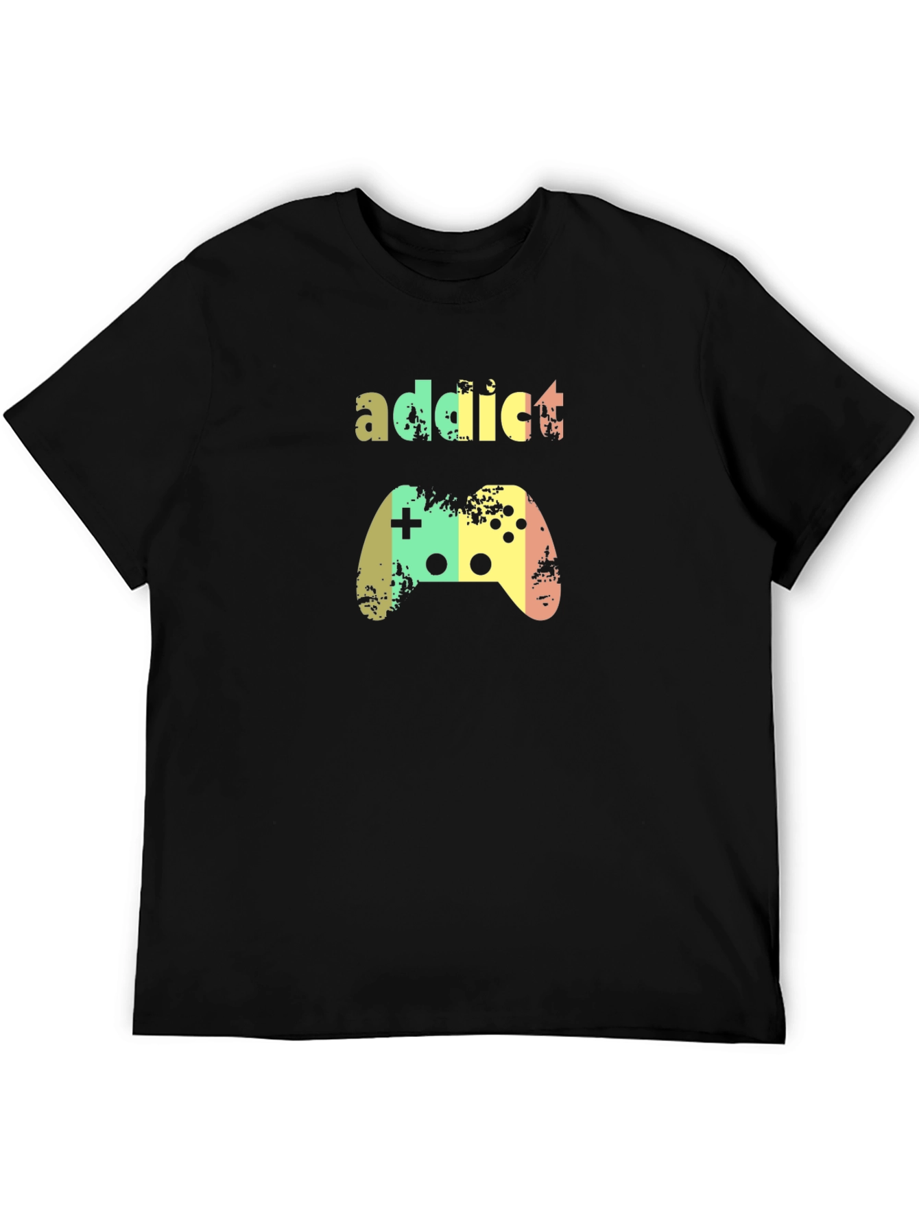 Black Gaming Addict Black T-Shirt view 5