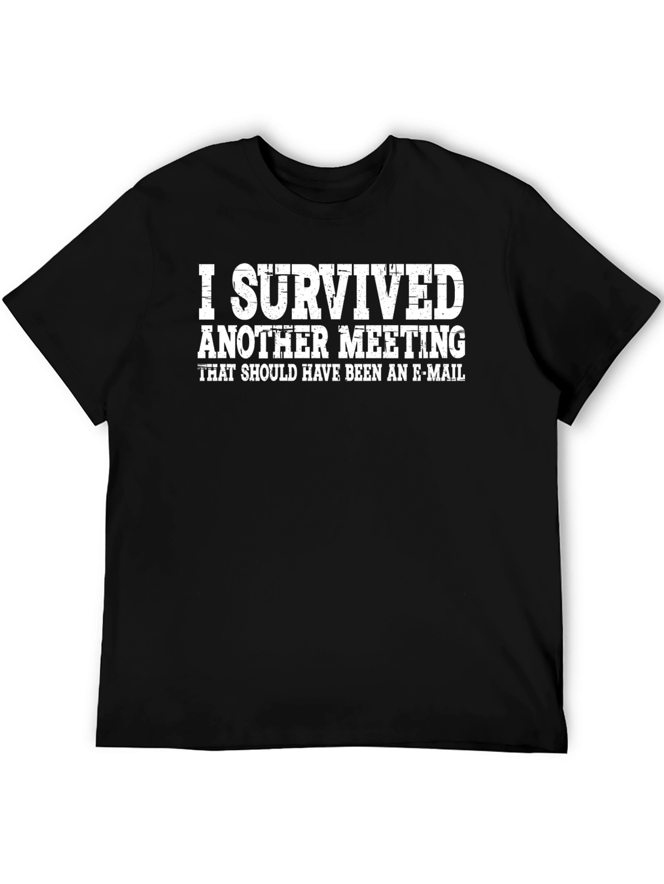 Black I Survived Another Meeting T-Shirt - Funny Work Tee view 5