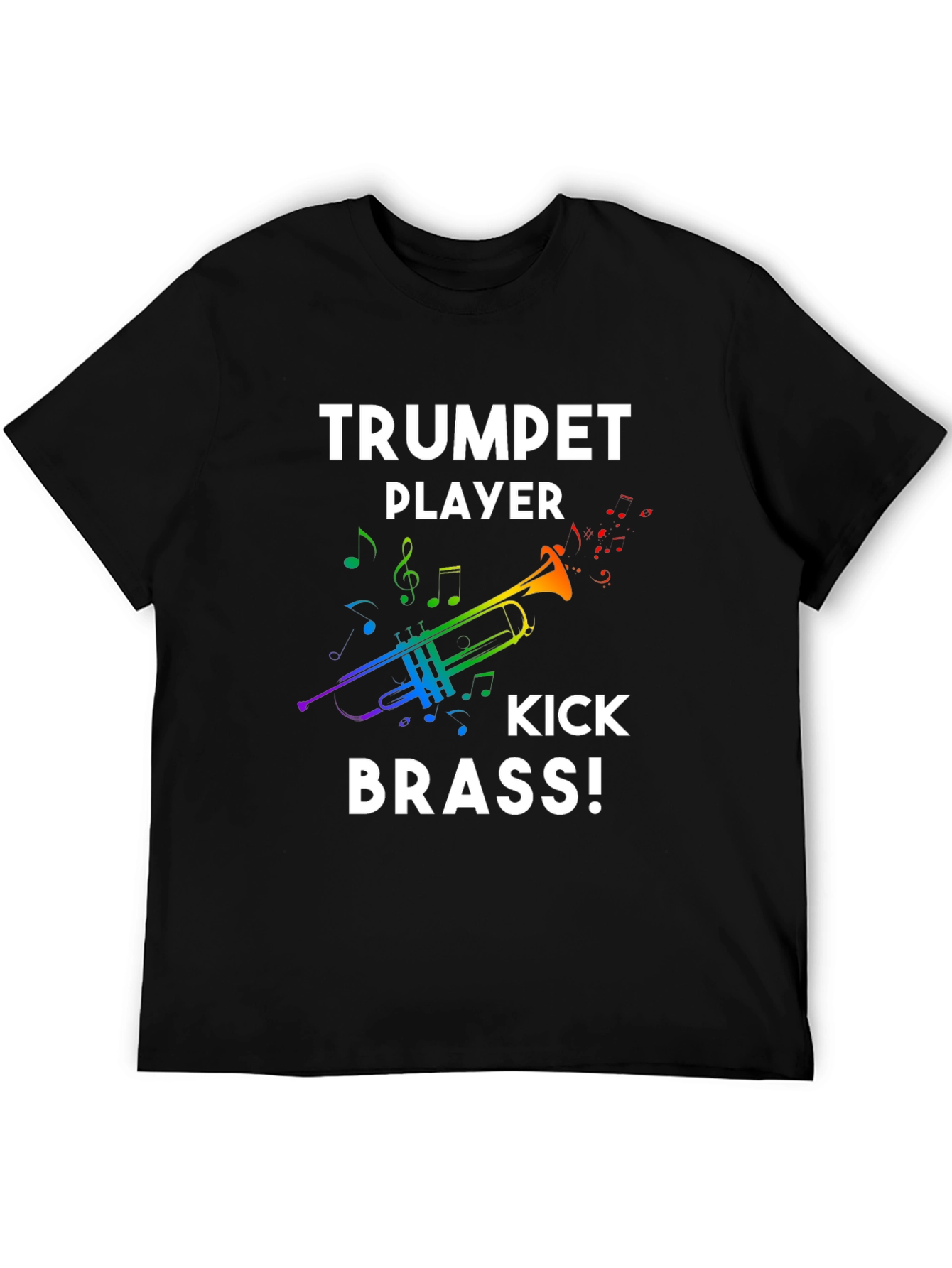 Black Trumpet Player Kick Brass! Black T-Shirt view 5