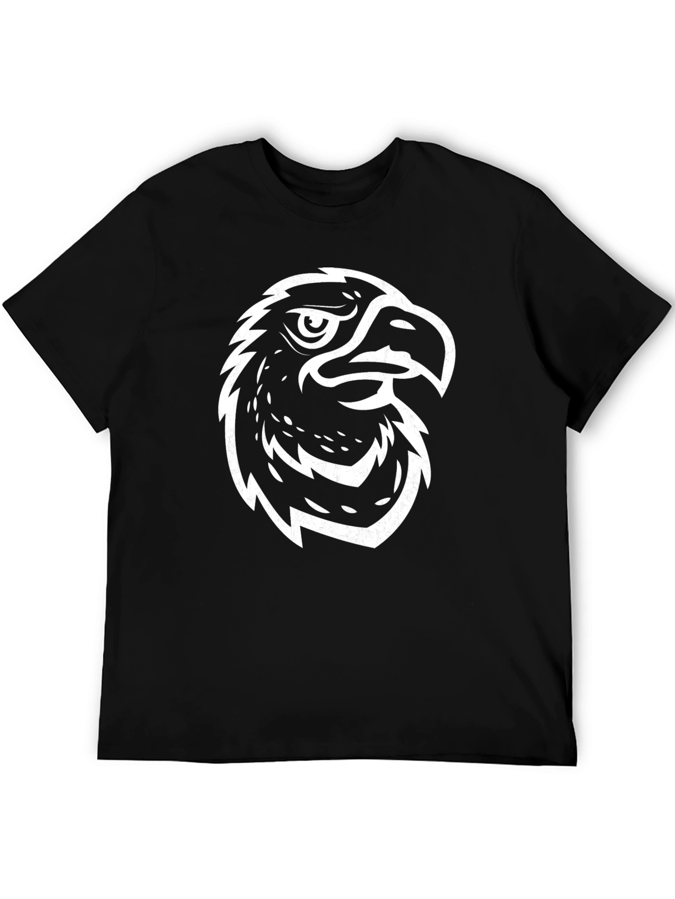 Black Bold Eagle Graphic Tee - Black Cotton Blend view 5