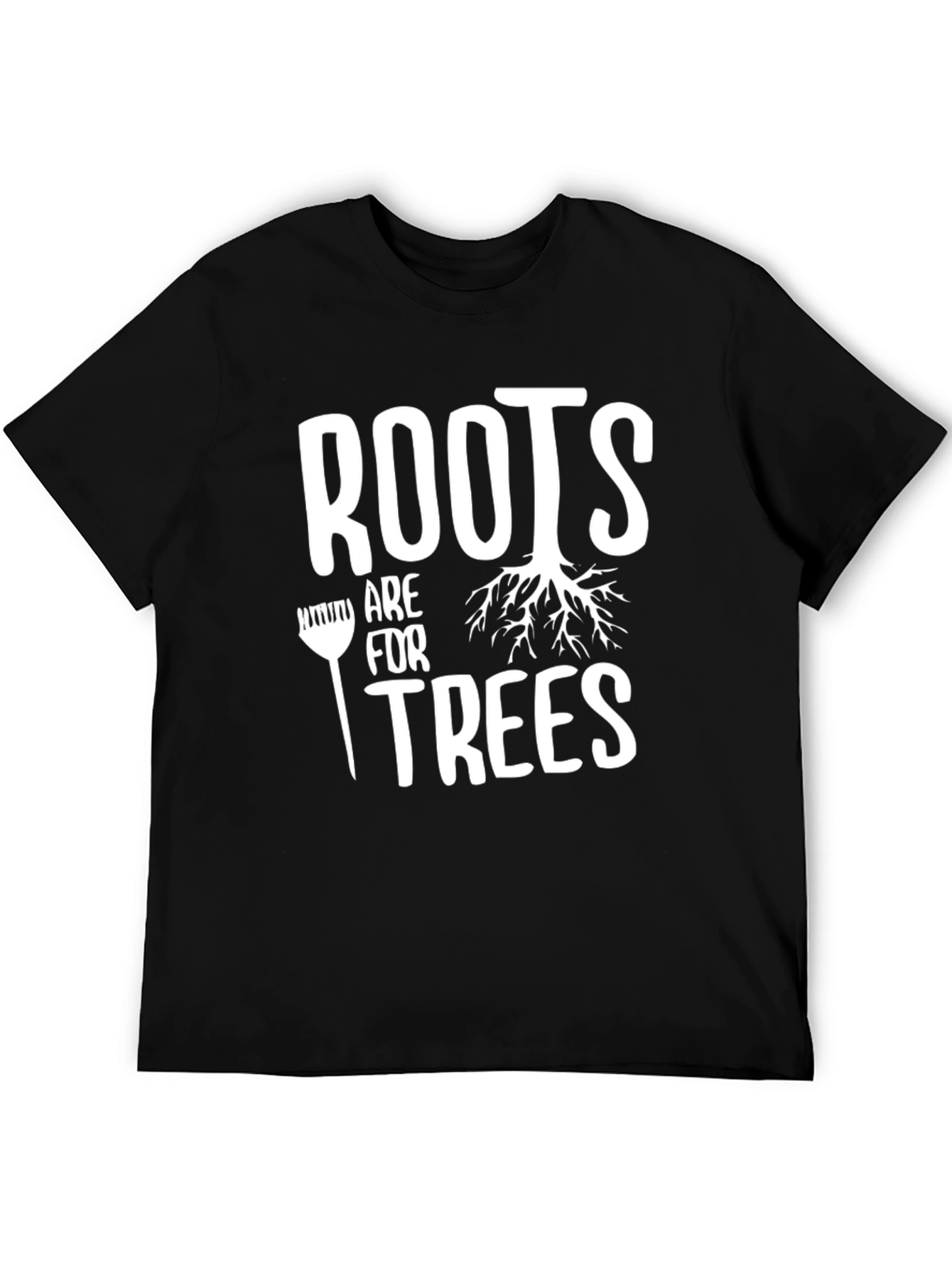 Black Roots are for Trees Graphic T-Shirt - Black Cotton Tee view 5