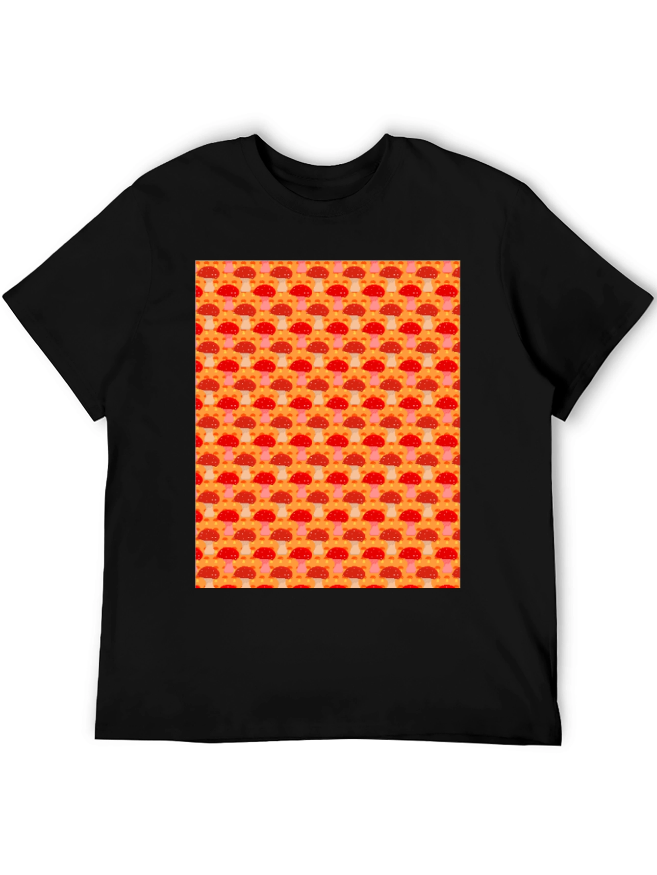 Black Mushroom Pattern Tee - Funky & Fun view 5
