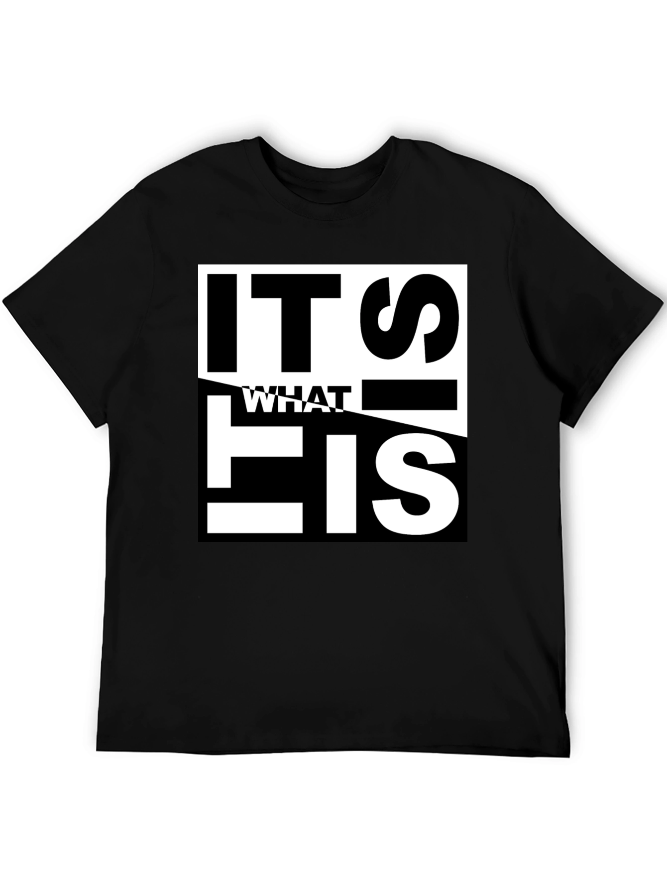 Black It Is What It Is Graphic Tee - Black Cotton Blend view 5