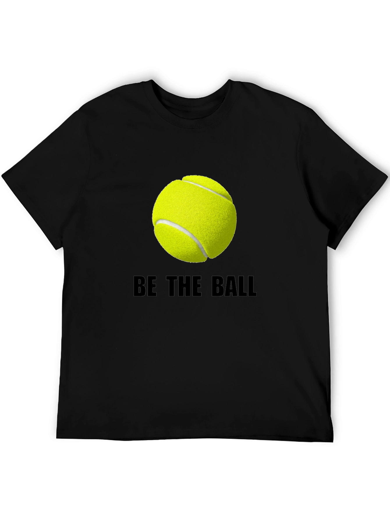 Black Be The Ball Tee: Tennis Graphic T-Shirt view 5