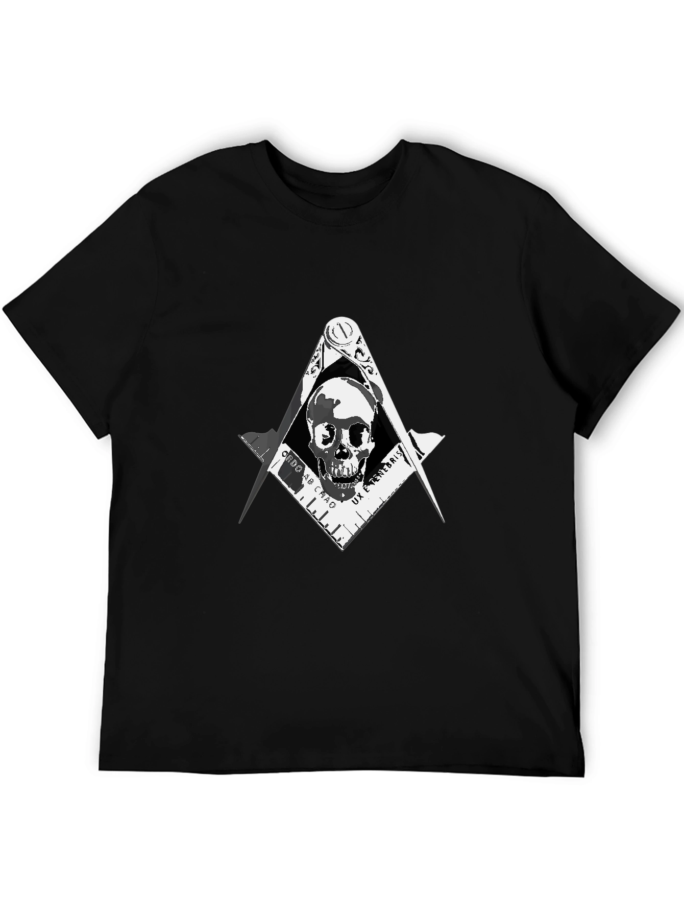 Black Skull Masonic T-Shirt - Men's Graphic Tee view 5