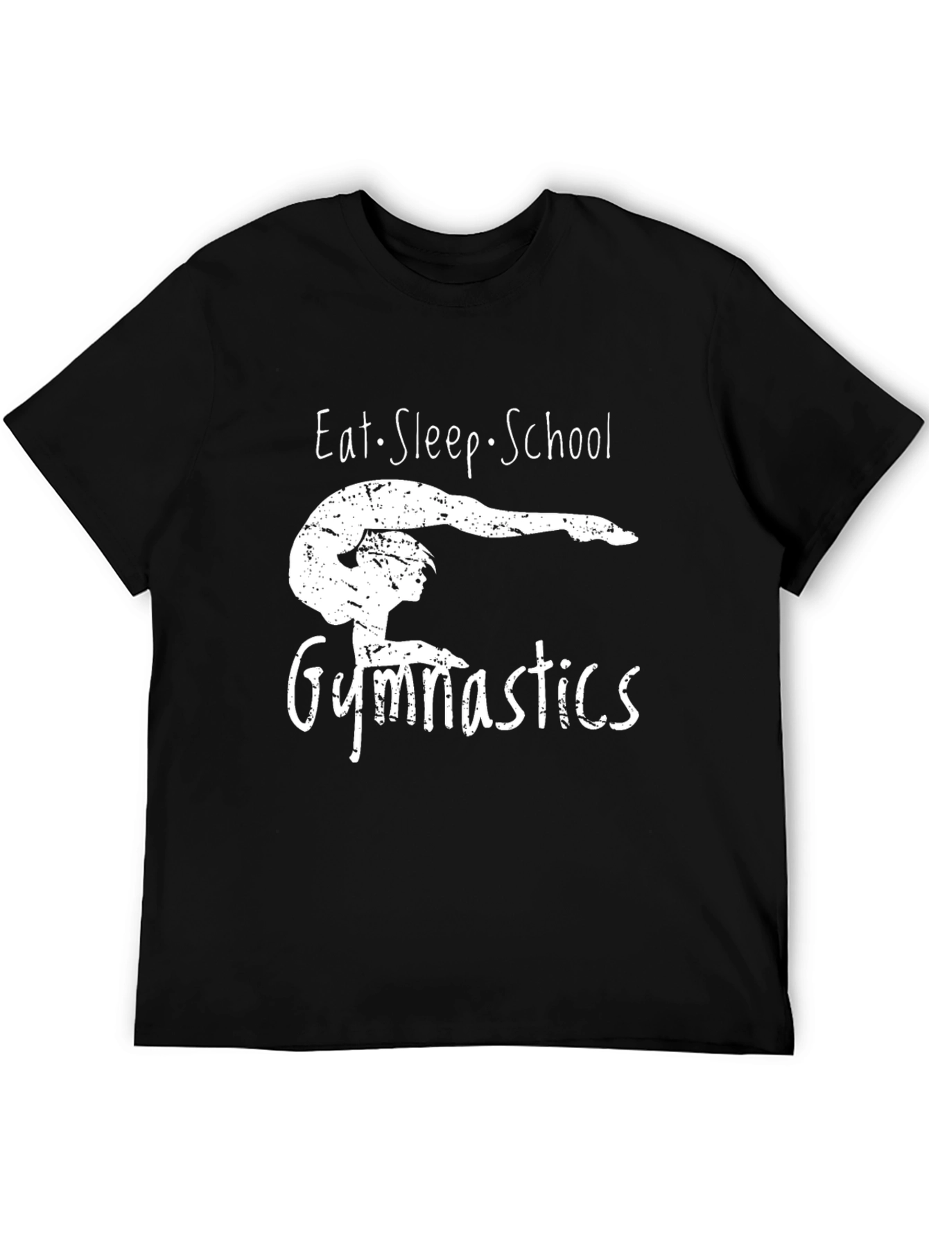 Black Eat Sleep School Gymnastics Graphic Tee view 5