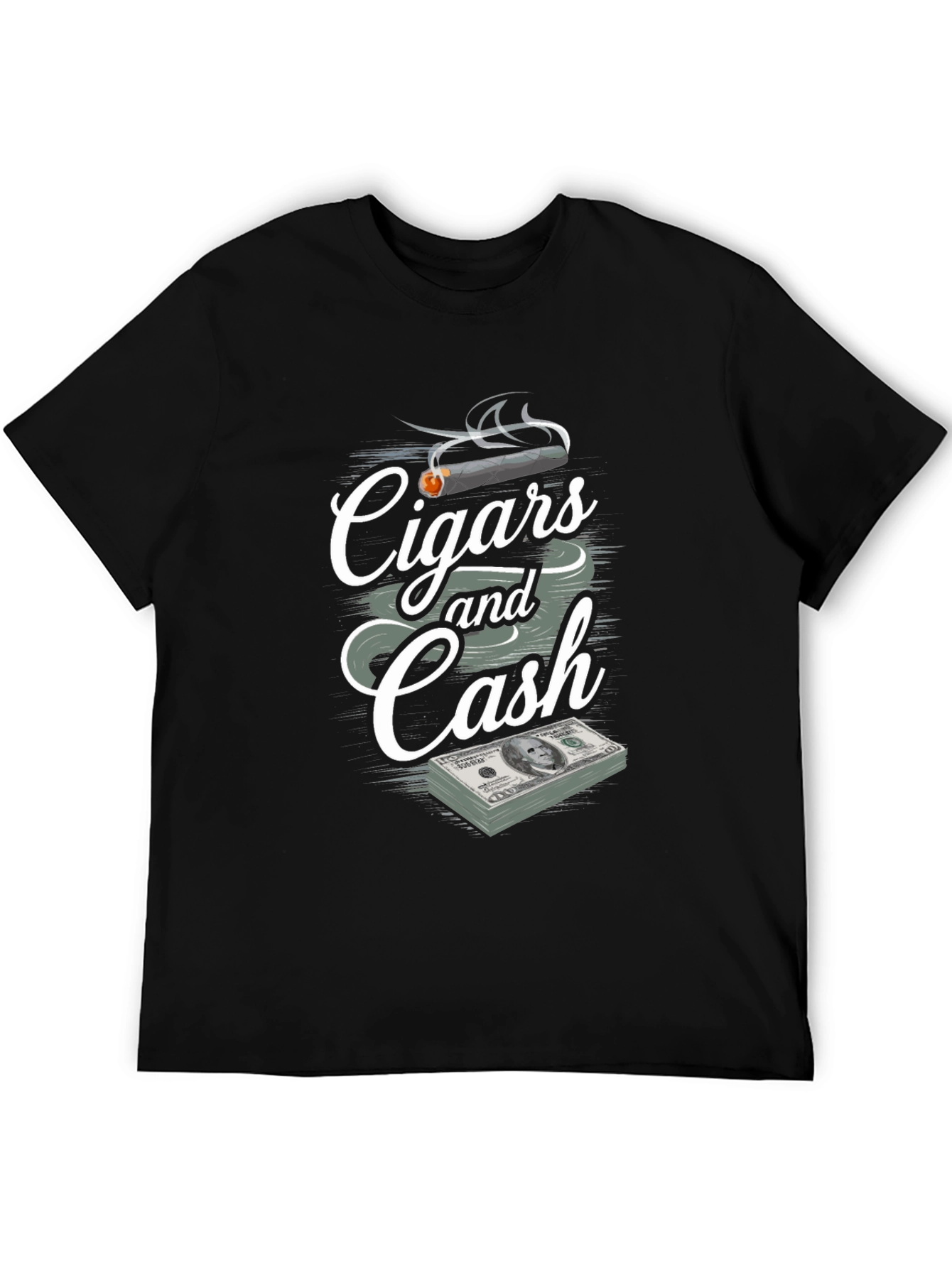 Black Cigars and Cash Graphic Print T-Shirt view 5
