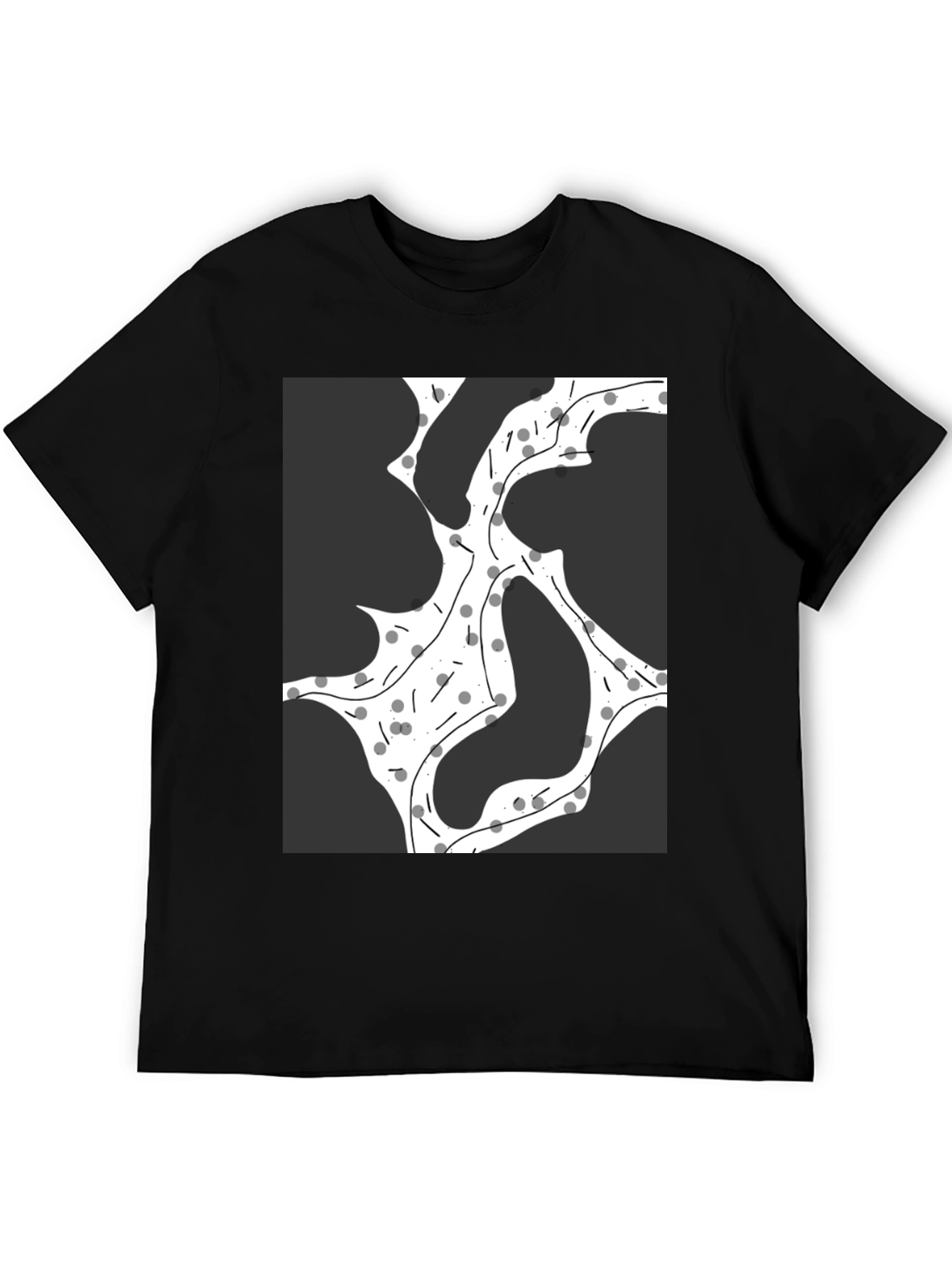 Black Abstract Graphic Print Black T-Shirt view 5