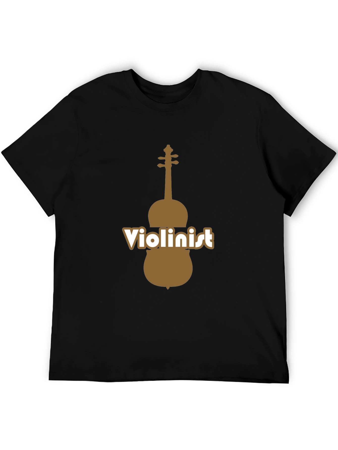 Black Violinist Graphic Tee - Black Cotton Blend T-Shirt view 5