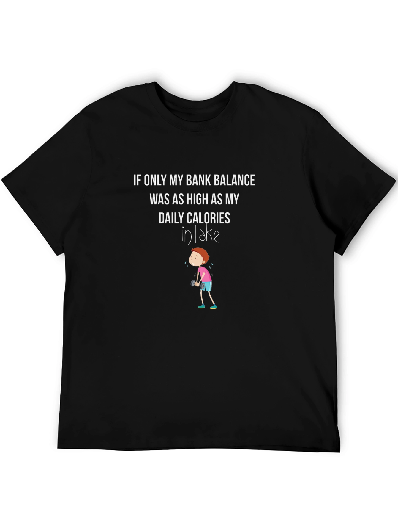 Black Funny Bank Balance Daily Calories T-Shirt view 5