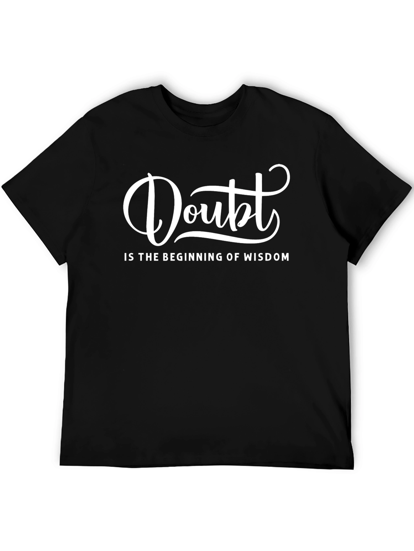 Black Doubt Wisdom Graphic Tee - Black Unisex T-Shirt view 5