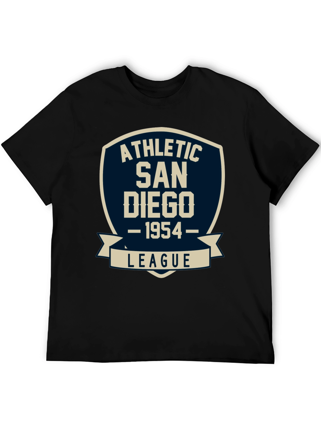 Black Athletic San Diego League T-Shirt - Vintage Style Tee view 5