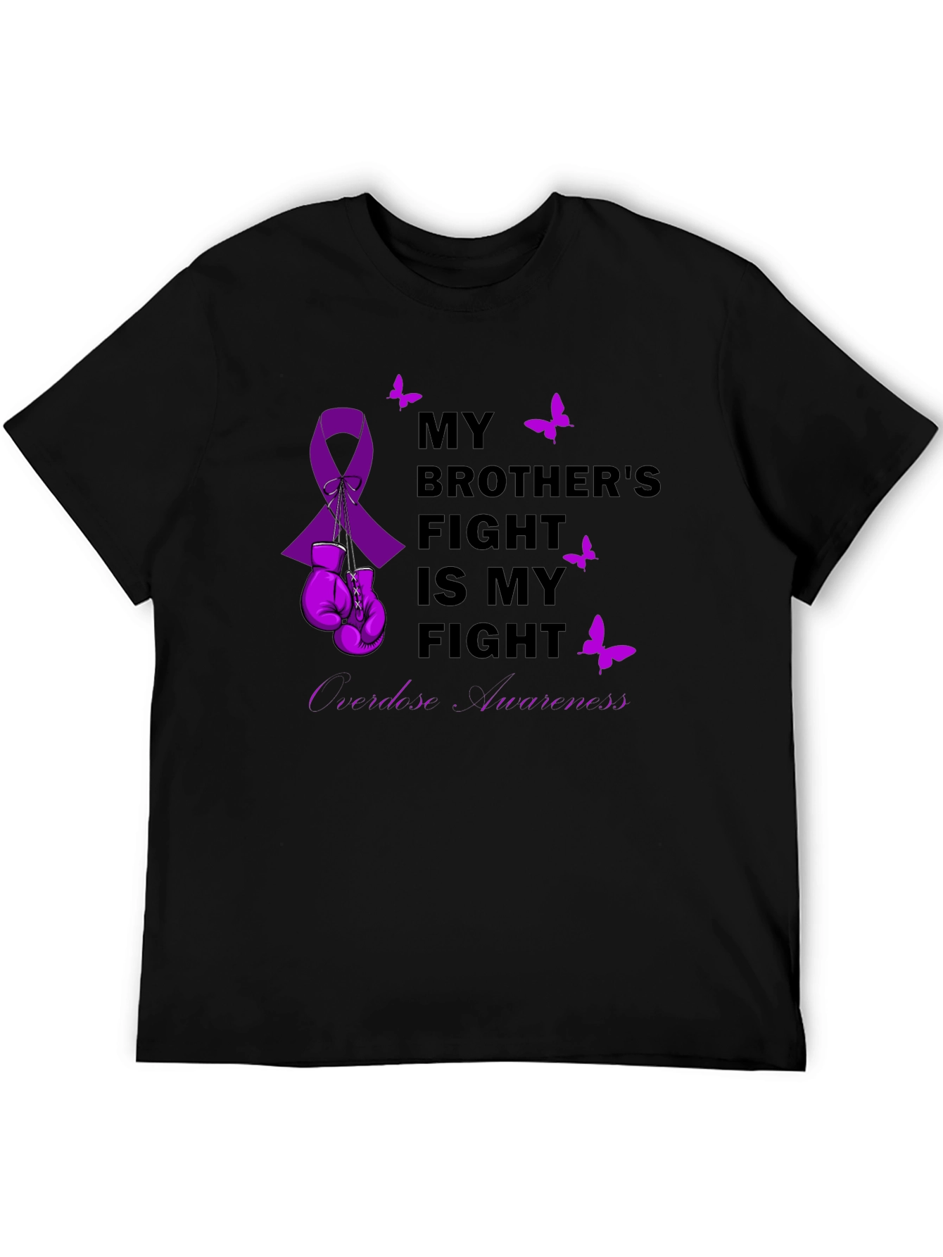 Black My Brother's Fight T-Shirt - Overdose Awareness  view 5