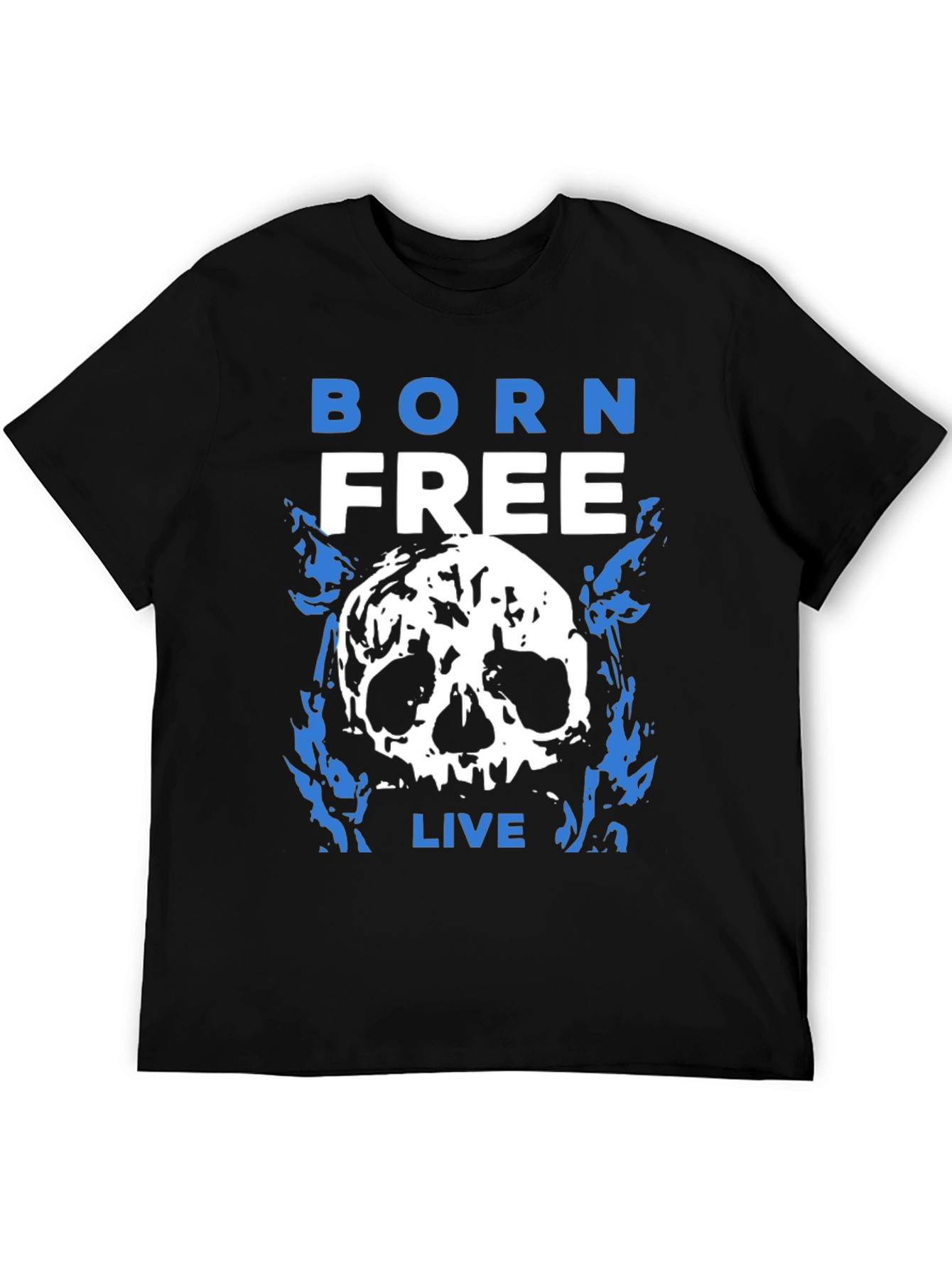 Black Born Free Skull Graphic T-Shirt - Black view 5