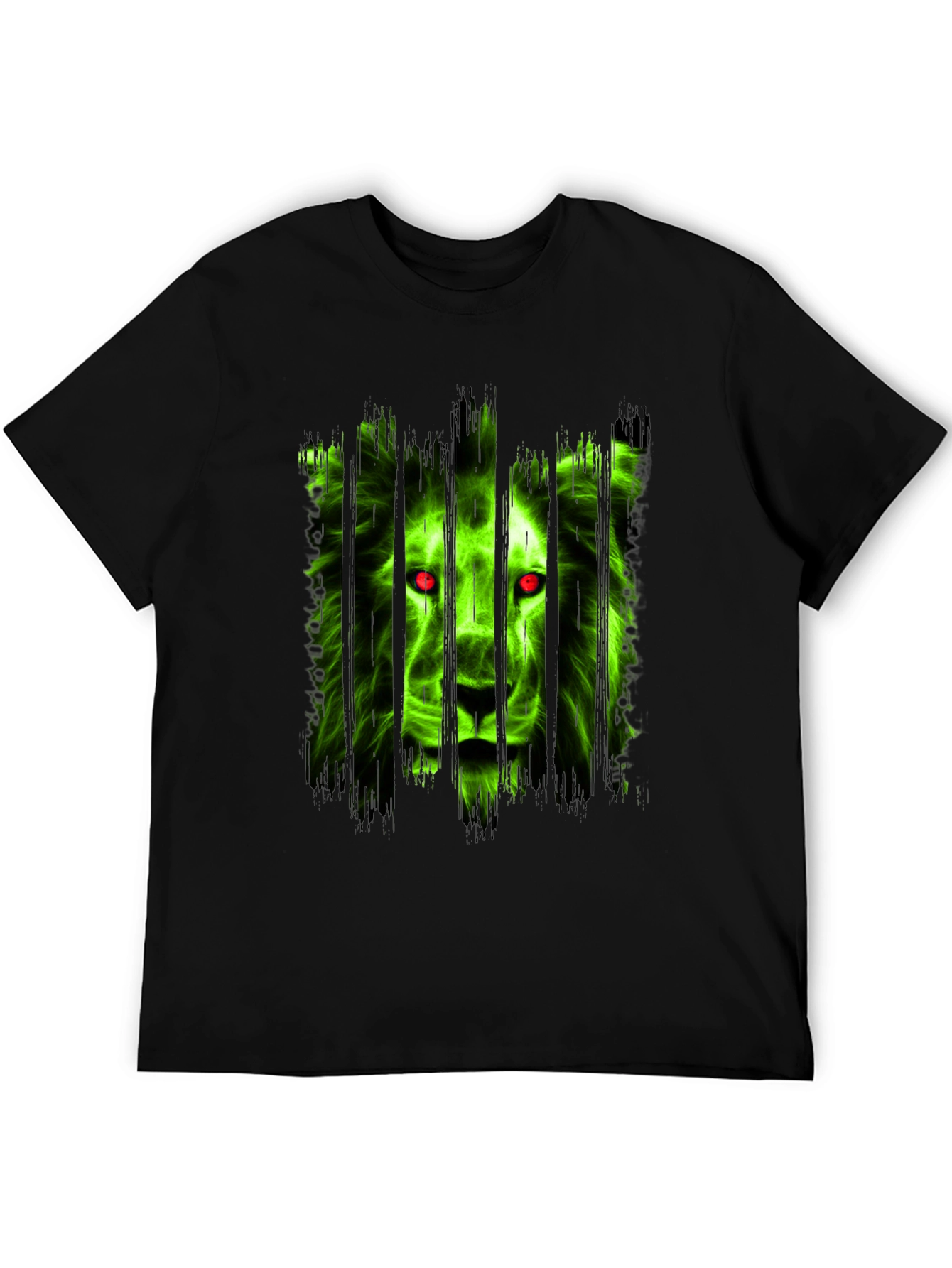 Black Men's Black Lion Graphic T-Shirt view 5