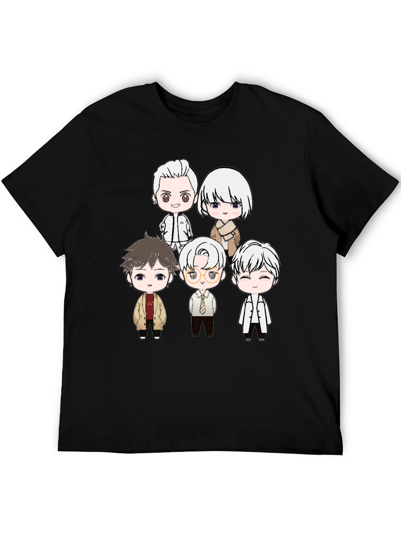 Black Anime Character Print Black T-Shirt view 5