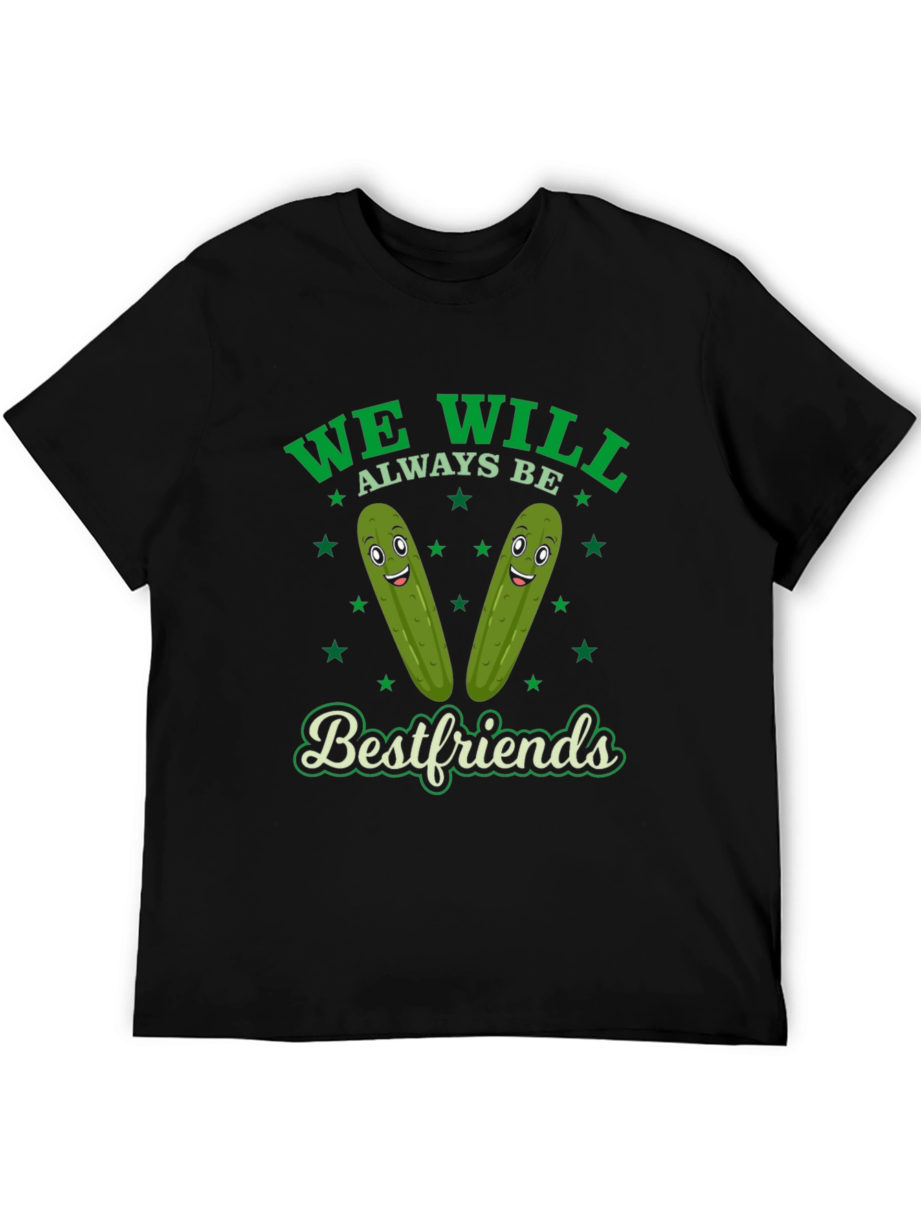 Black Funny Pickle Best Friends Graphic T-Shirt view 5