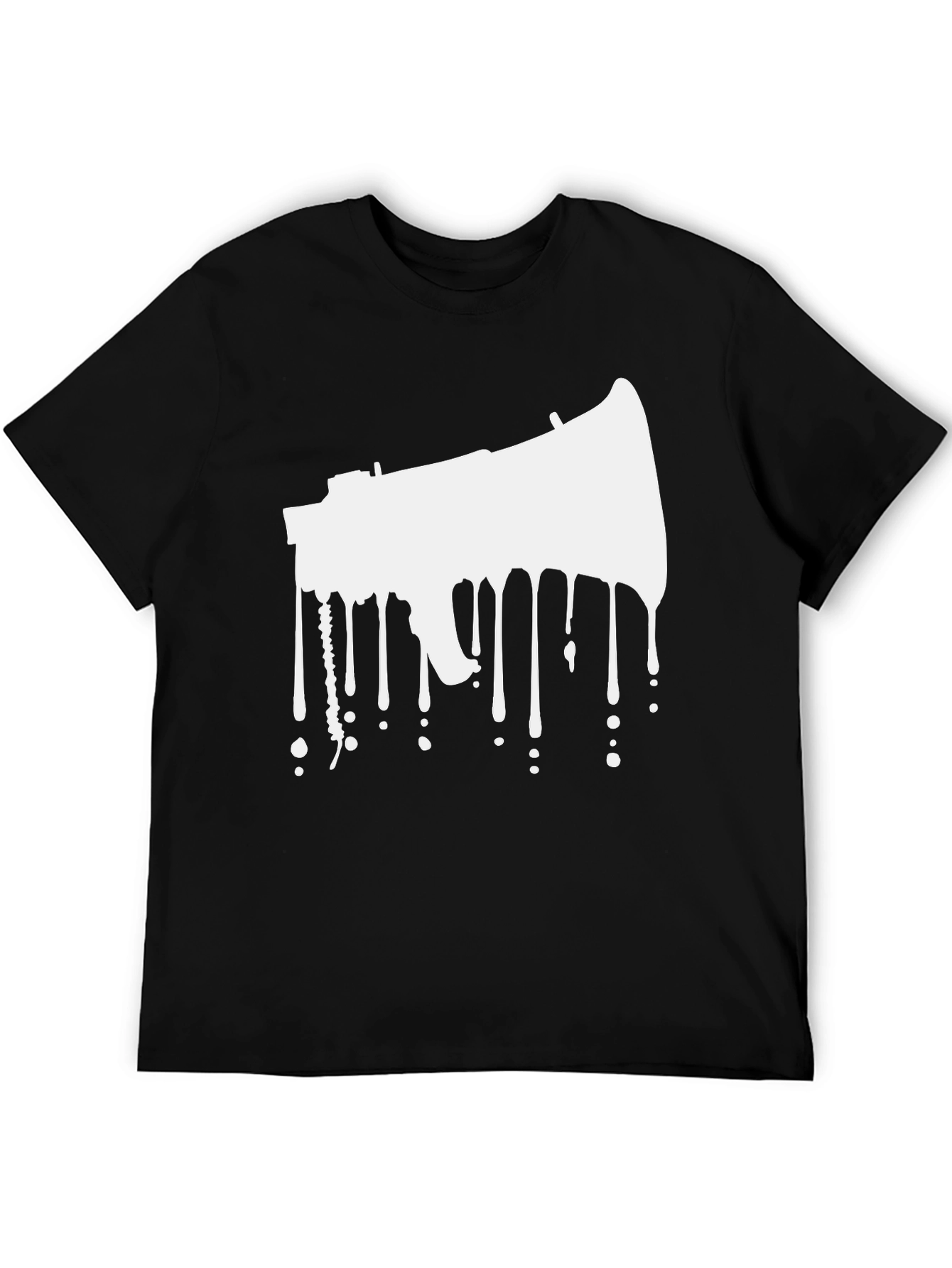 Black Dripping Megaphone Graphic Tee - Black view 5