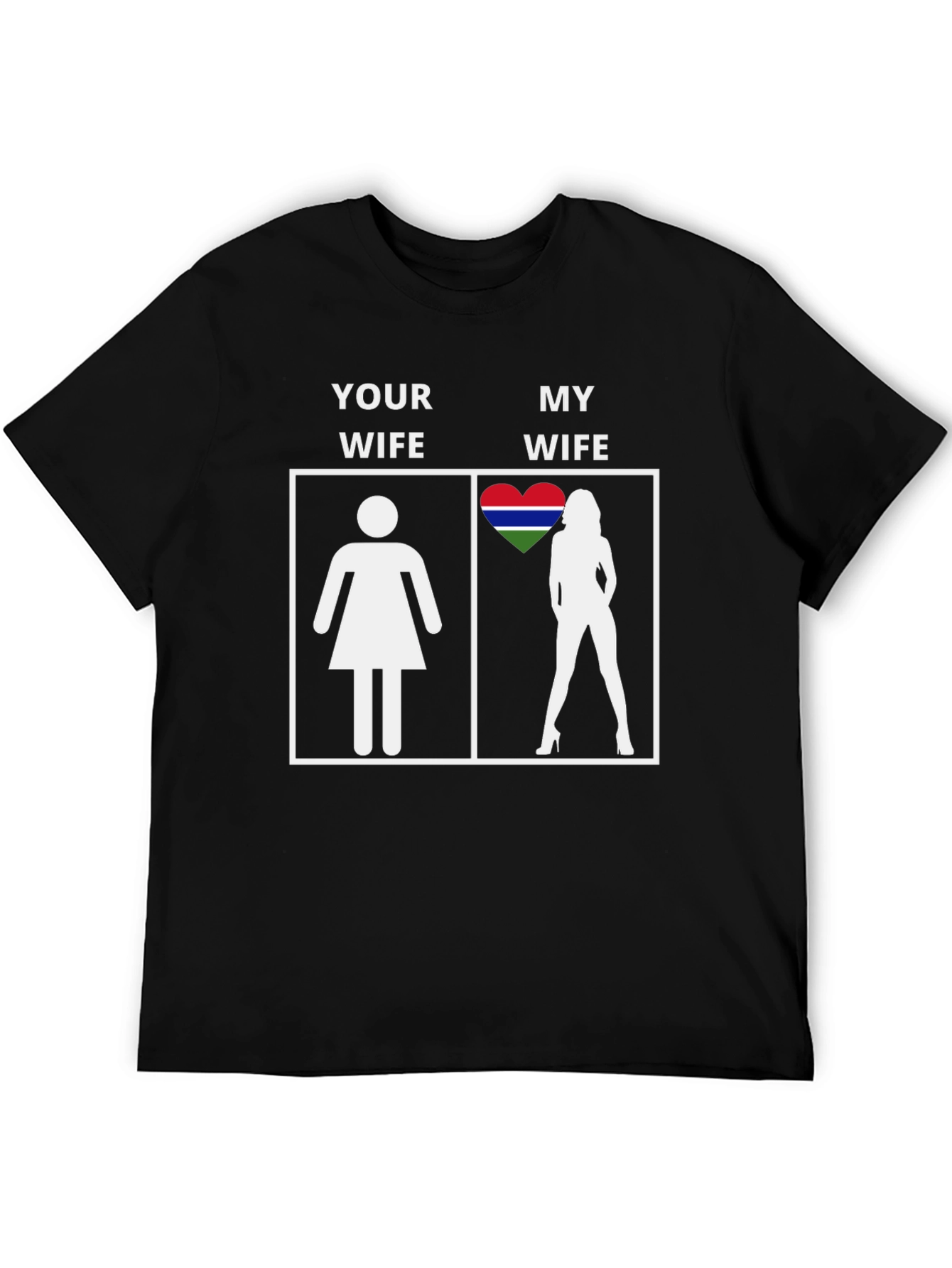 Black Gambia Wife Novelty Graphic T-Shirt view 5