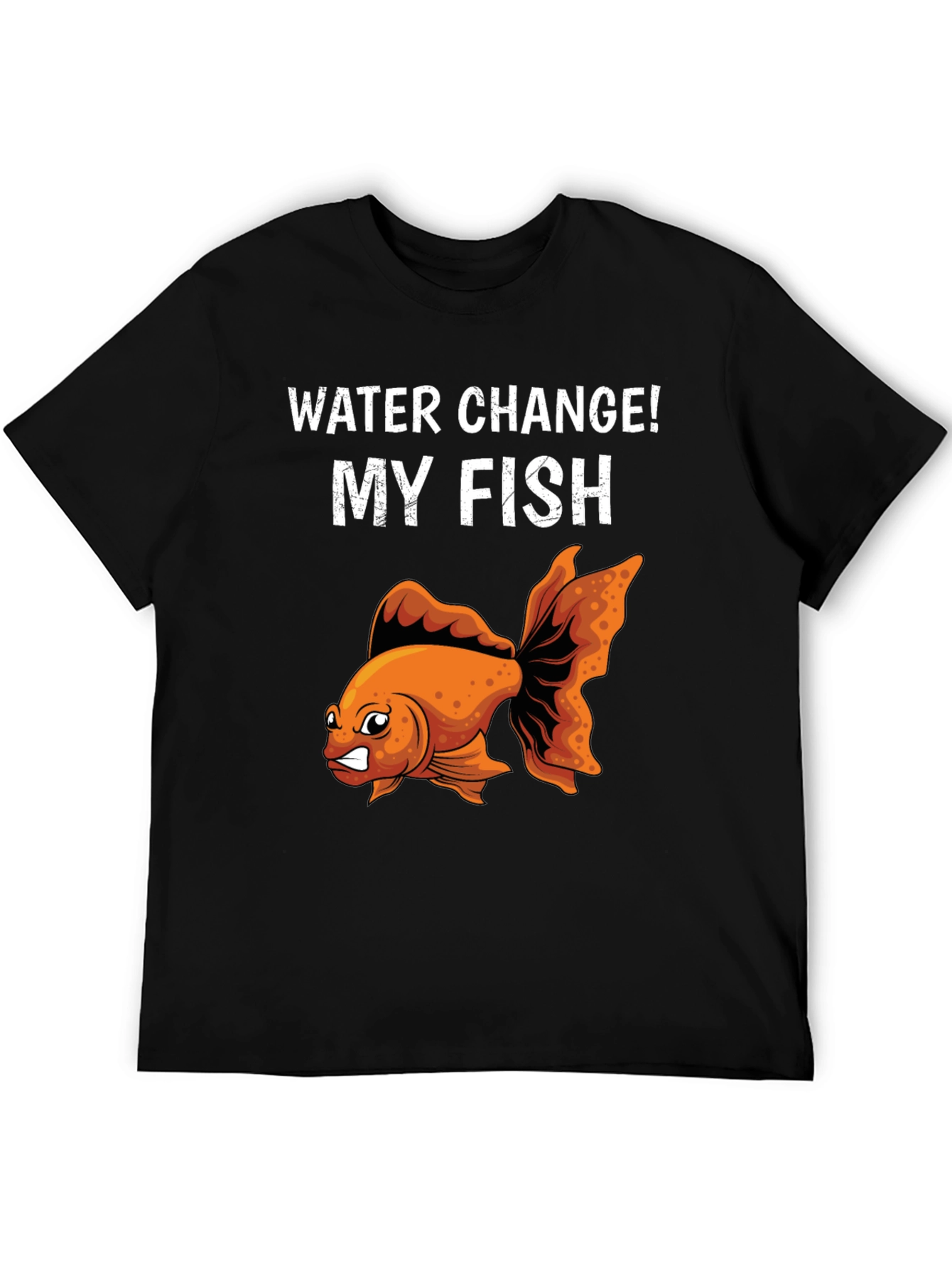 Black Funny Angry Goldfish Water Change T-Shirt view 5