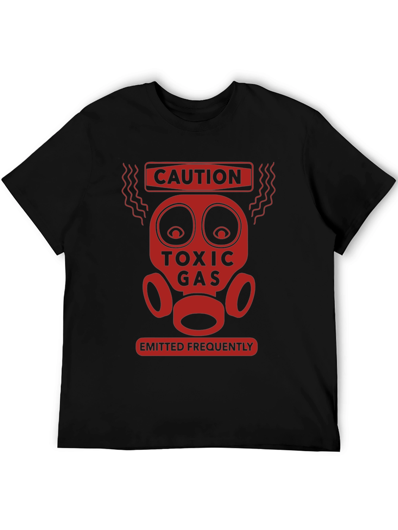 Black Caution Toxic Gas Funny Graphic T-Shirt view 5