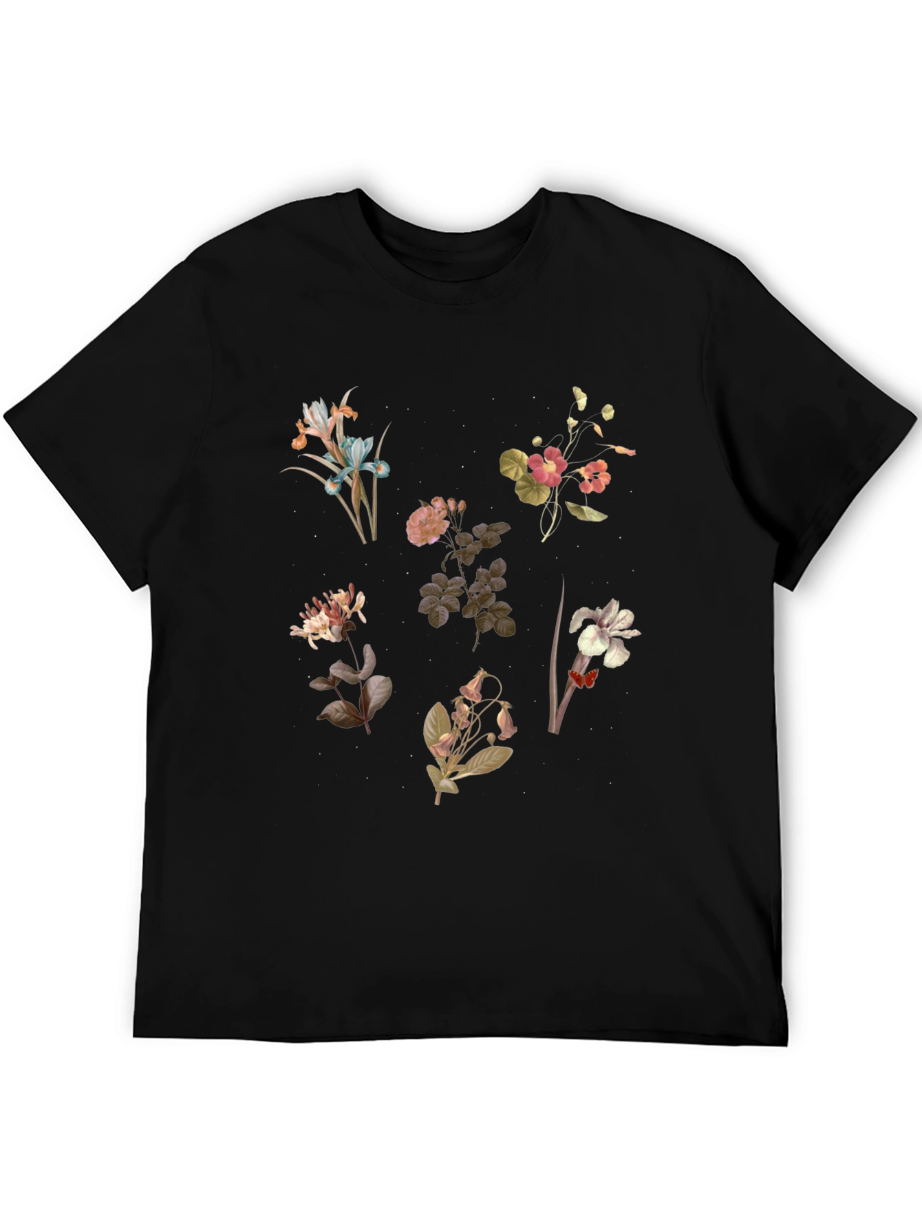 Black Floral Print Black T-Shirt view 5