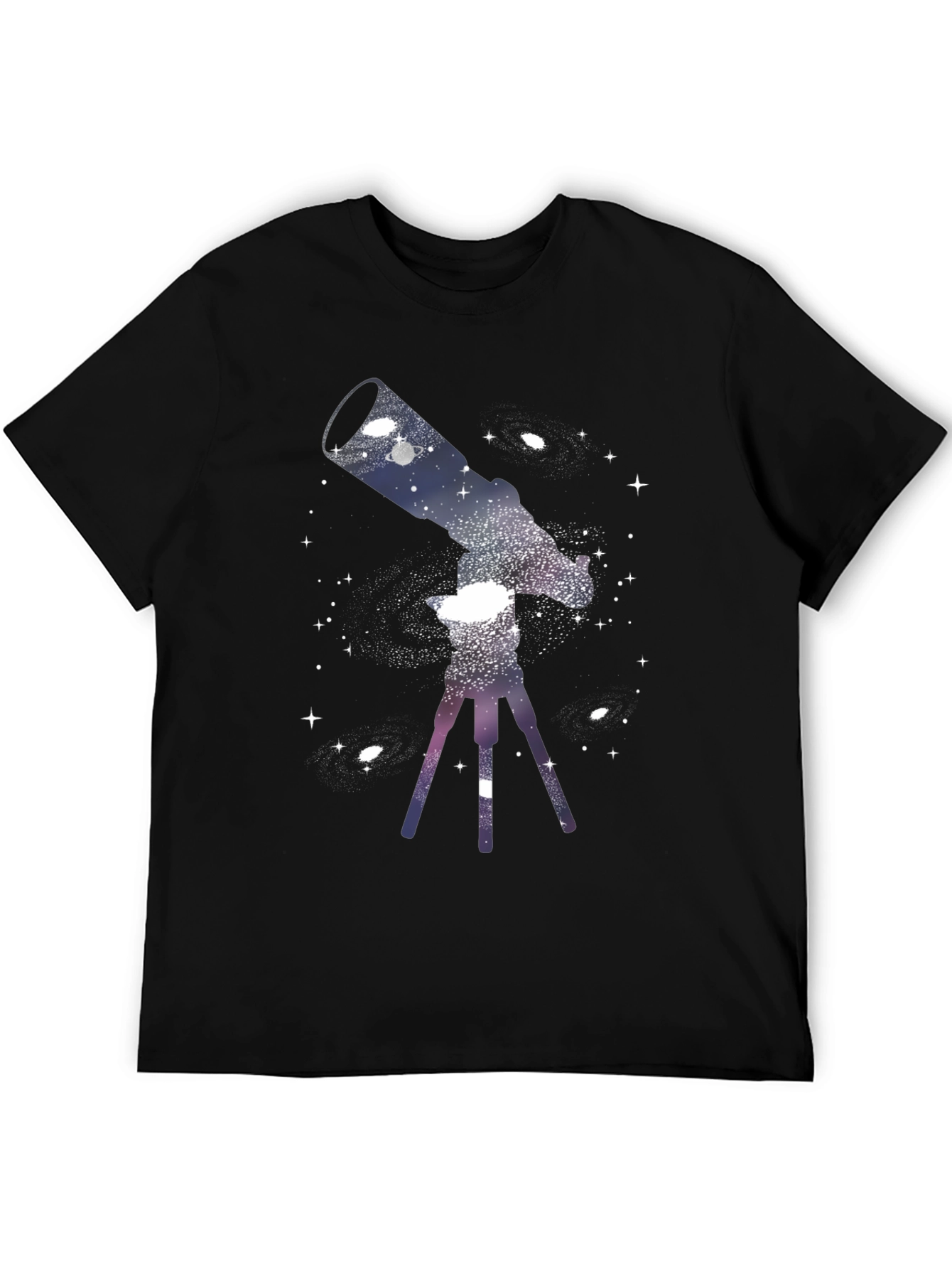 Black Cosmic Telescope Graphic Tee - Black view 5
