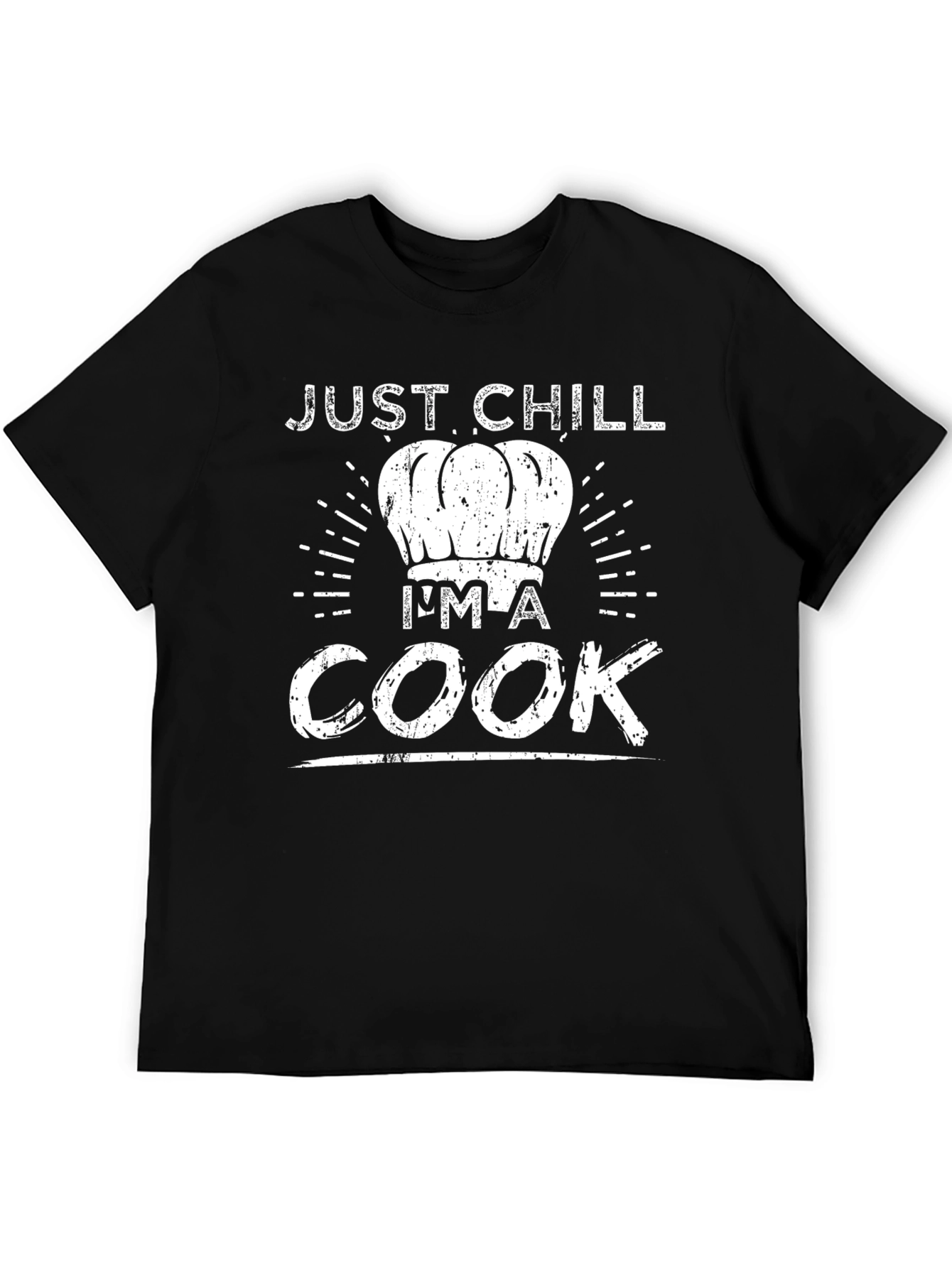 Black Just Chill I'm A Cook Black T-Shirt view 5