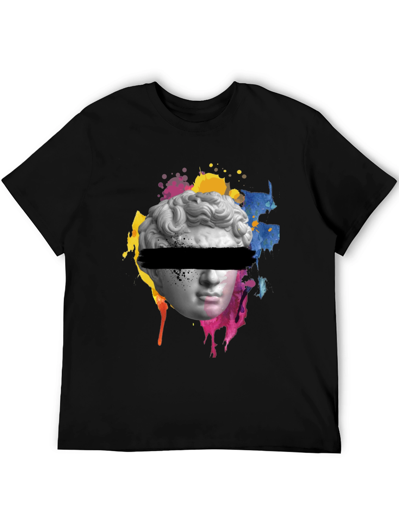 Black Statue Head Graphic Tee - Artistic Streetwear view 5