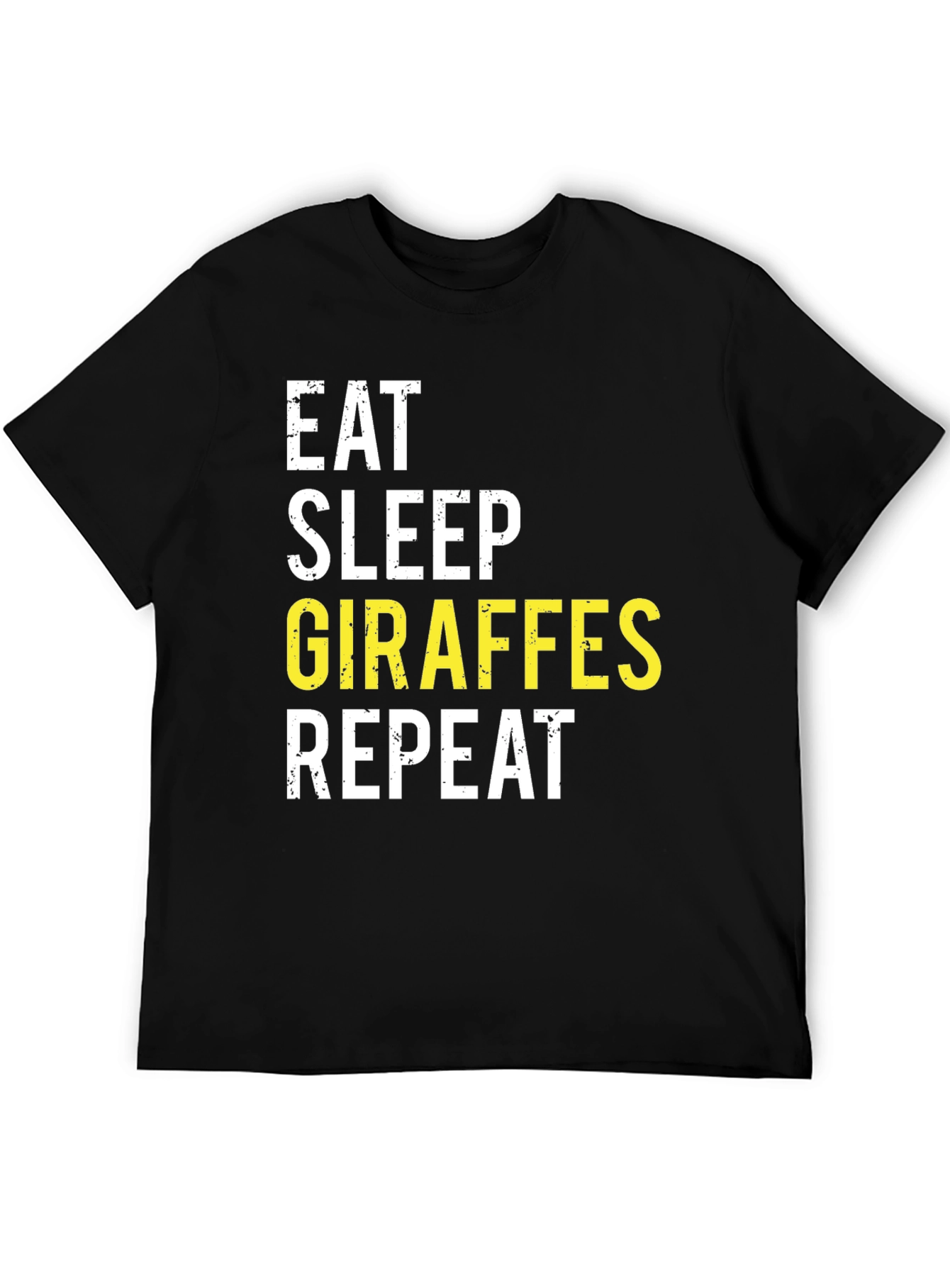 Black Eat Sleep Giraffes Repeat Black T-Shirt view 5