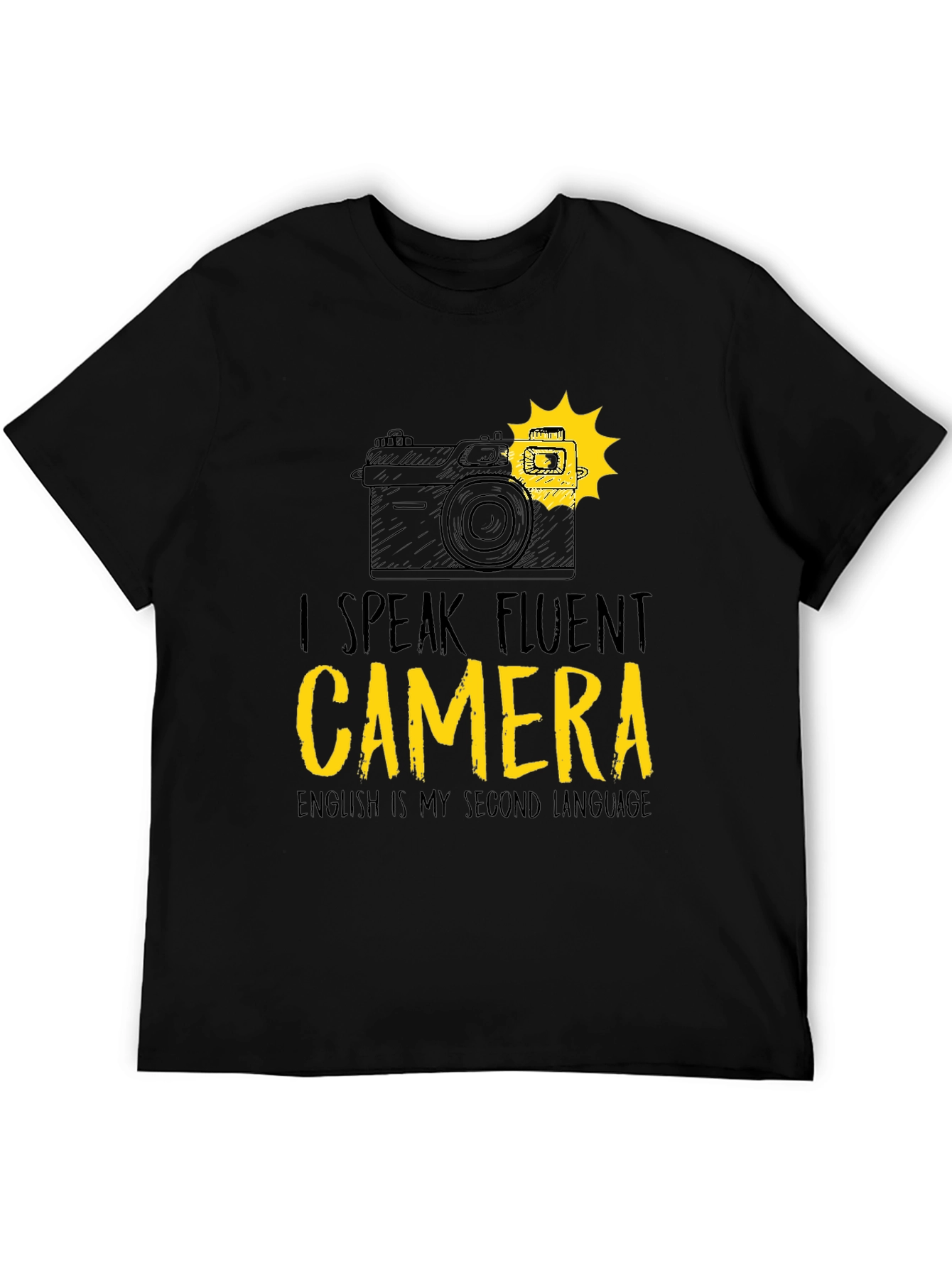 Black Fluent Camera T-Shirt - Photographer's Tee view 5