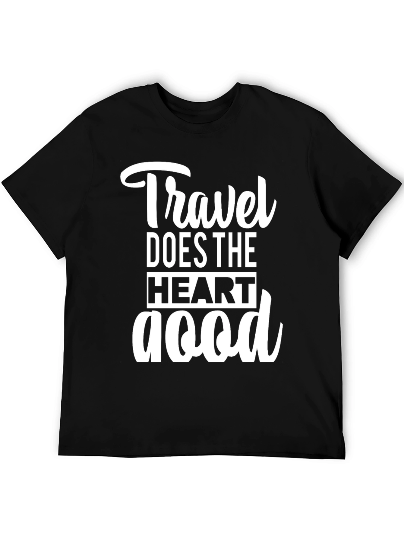 Black Travel Does the Heart Good Black Graphic Tee view 5