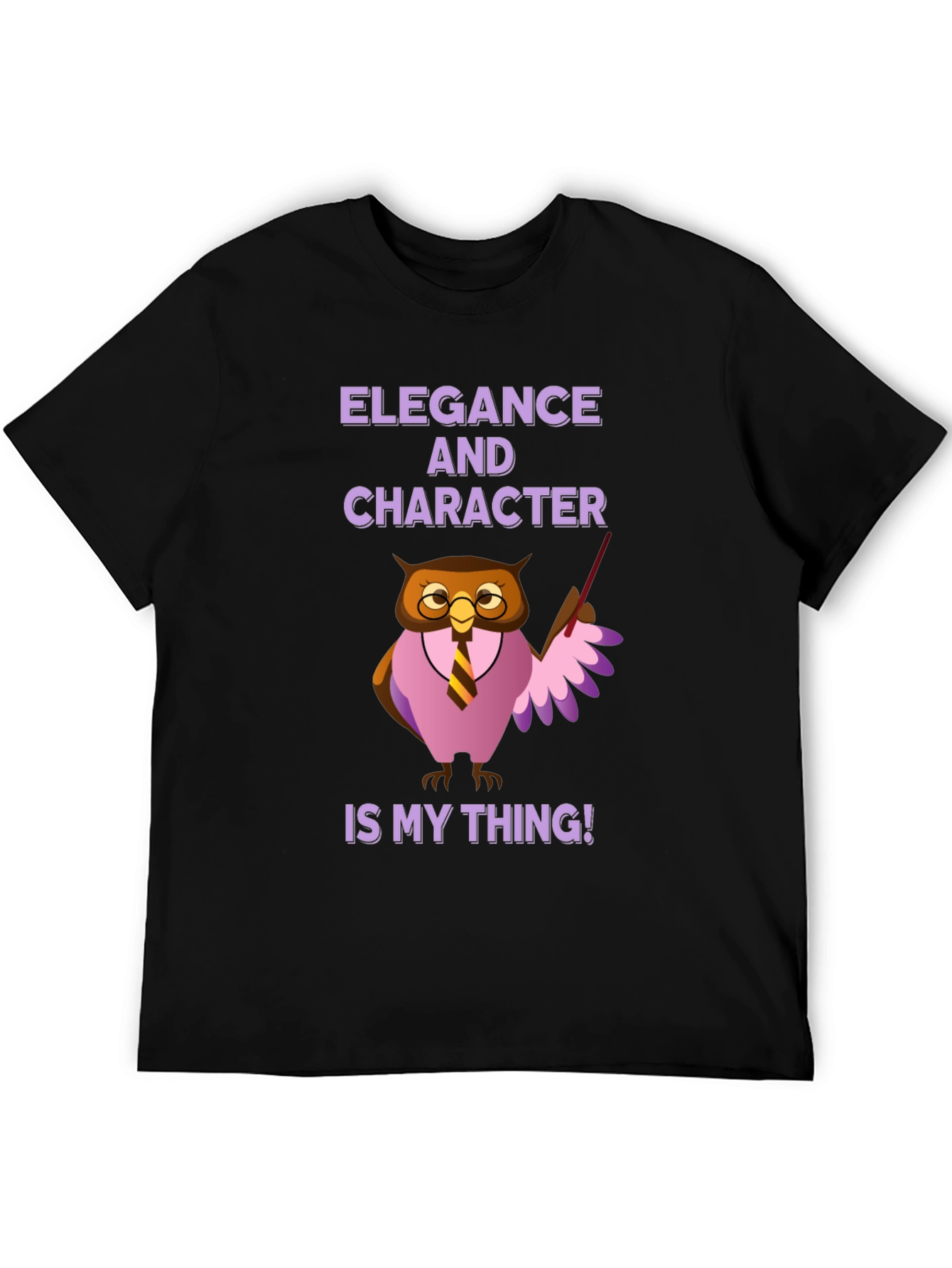 Black Elegance and Character Owl T-Shirt view 5