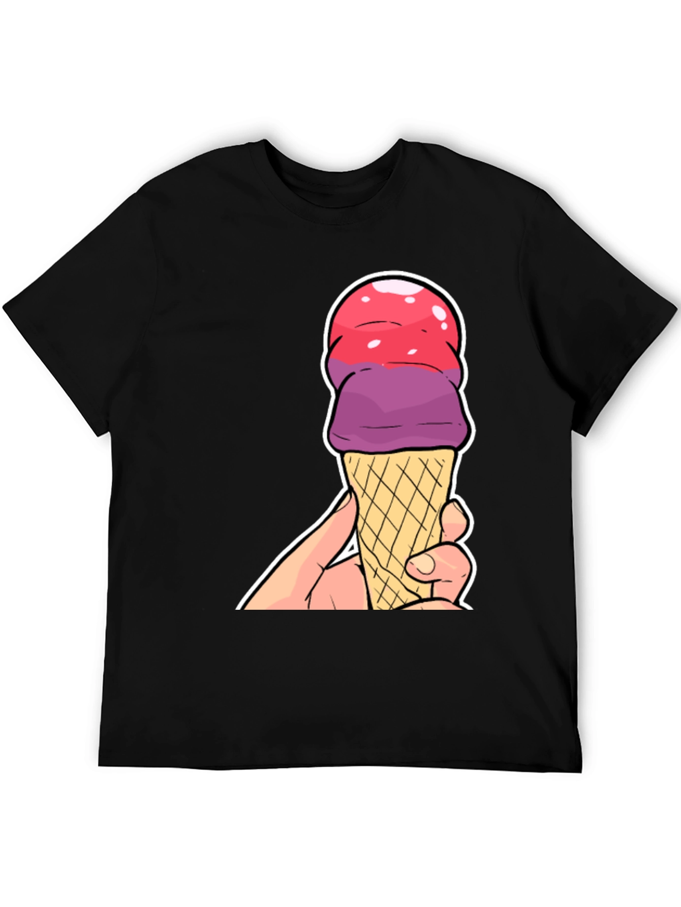 Black Ice Cream Cone Graphic T-Shirt view 5