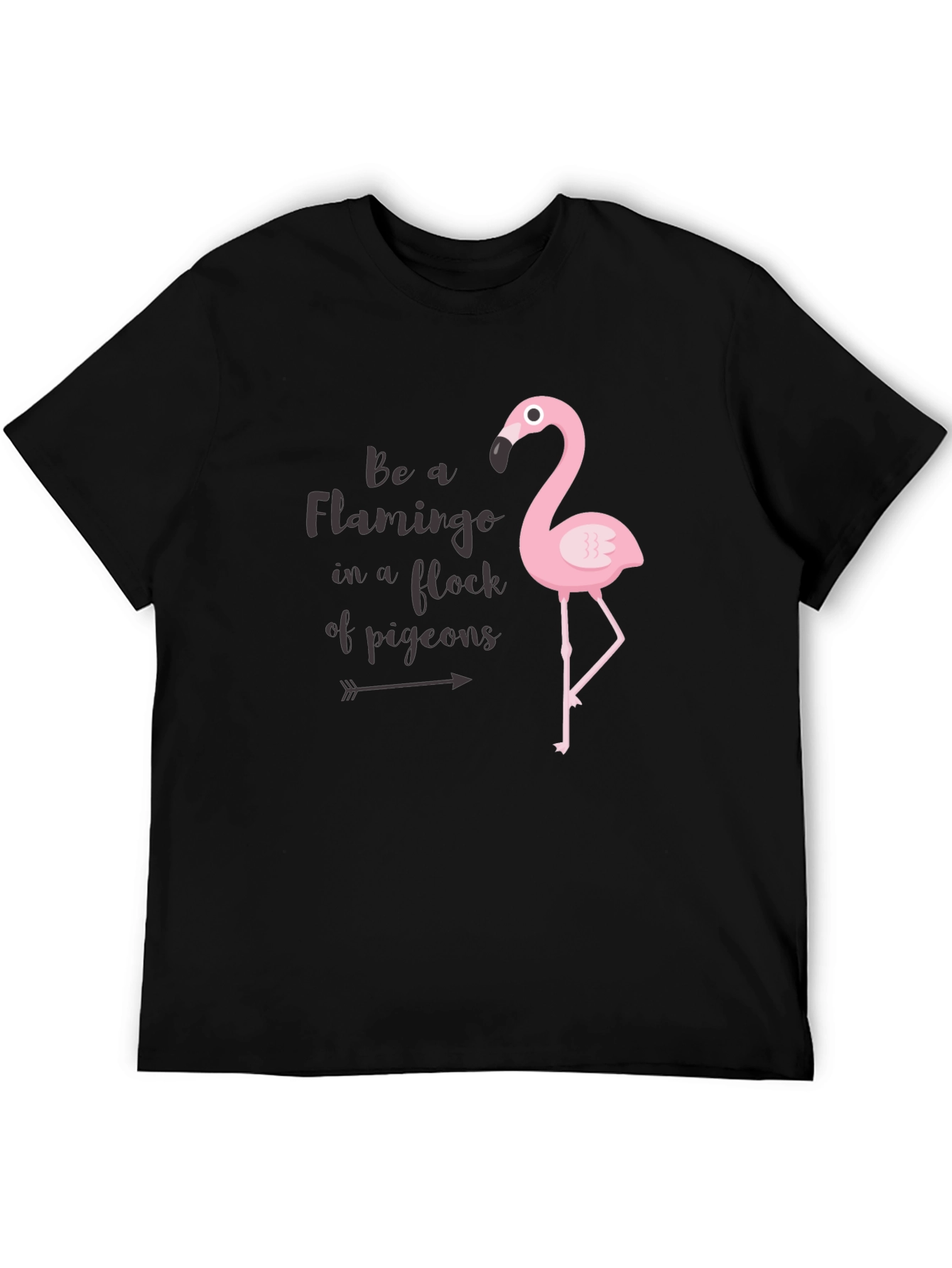 Black Be a Flamingo Black Graphic Tee view 5