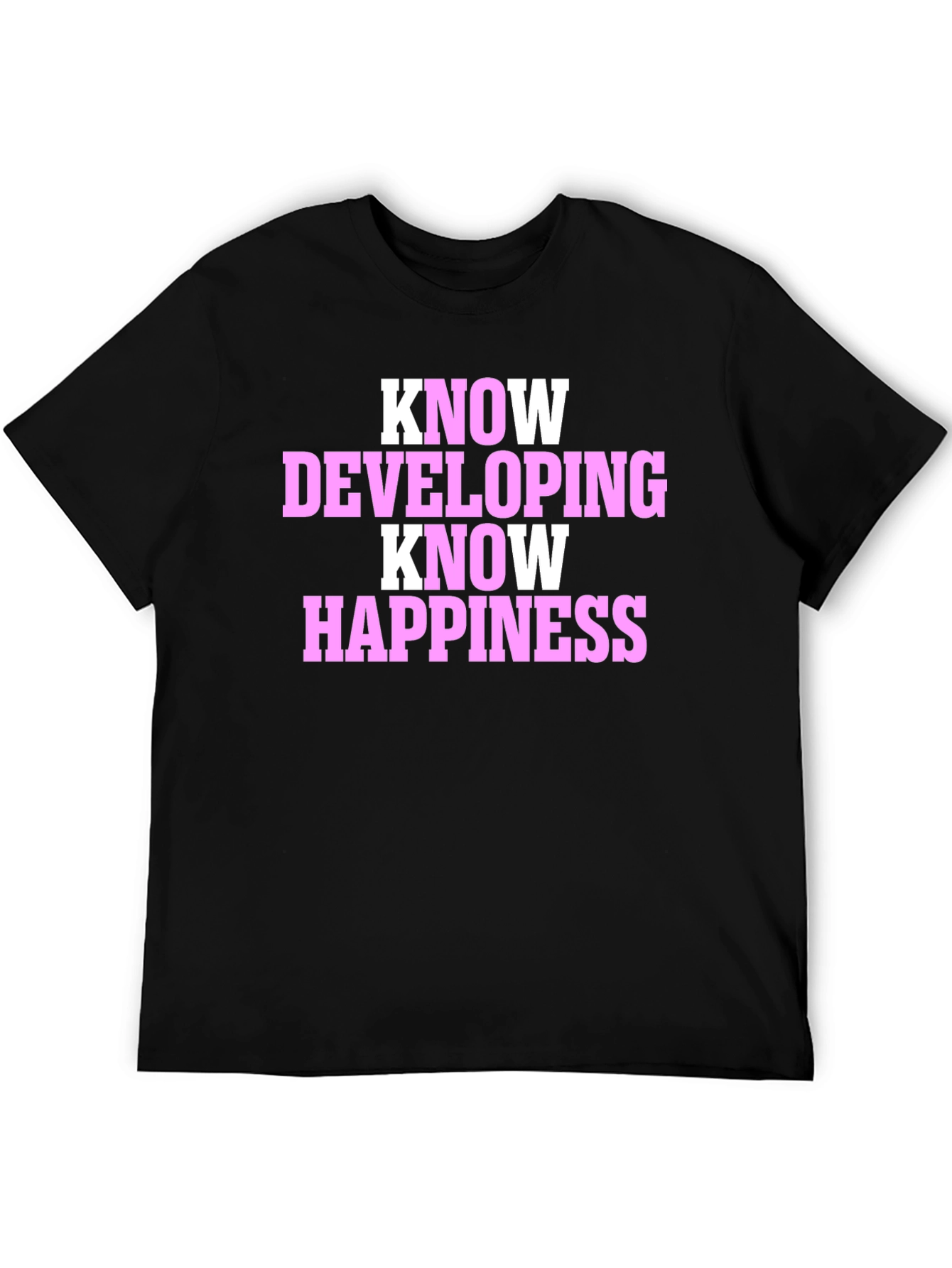 Black Know Developing Happiness T-Shirt view 5