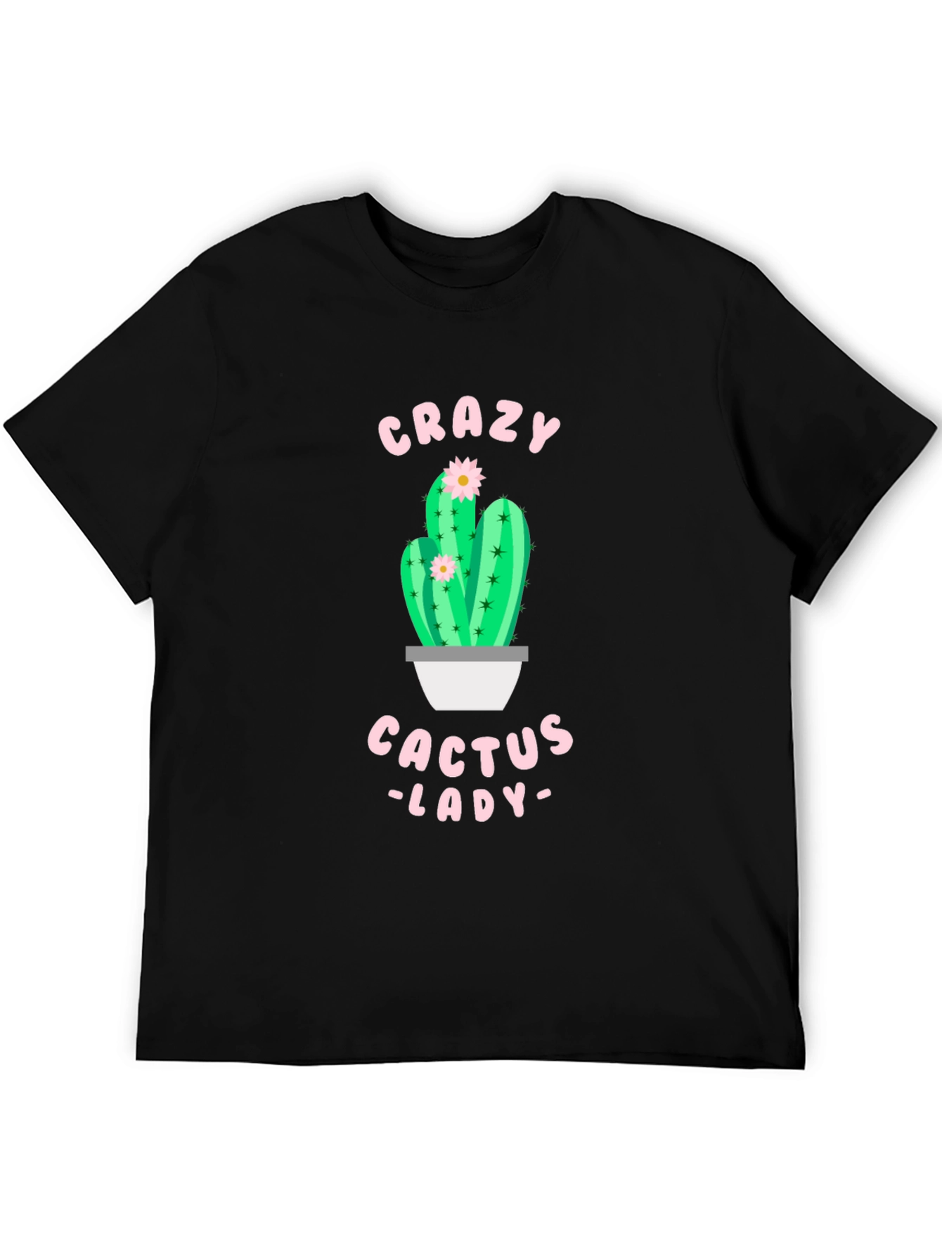 Black Crazy Cactus Lady Black T-Shirt view 5