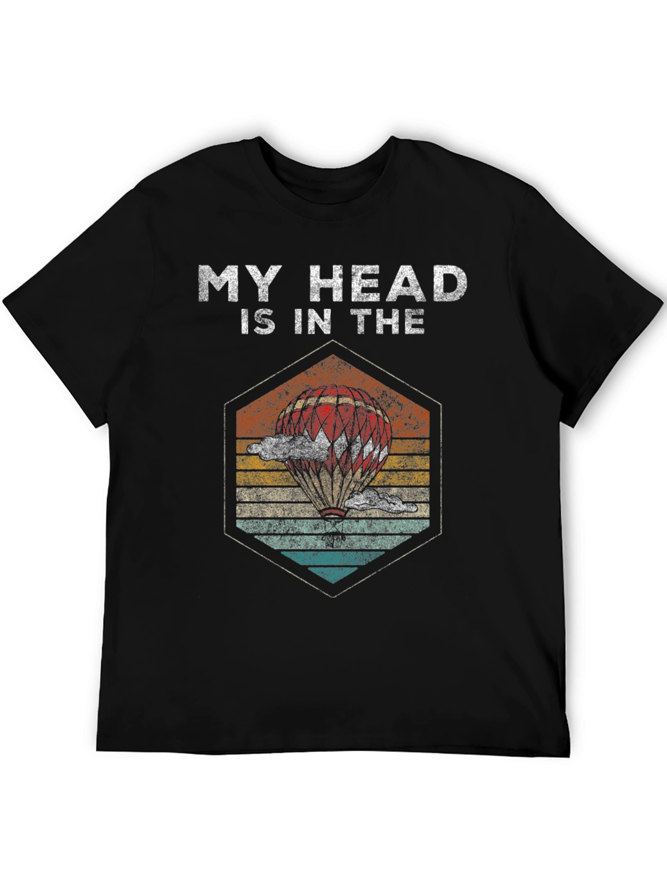 Black My Head Is In The Clouds T-Shirt Balloon Design view 5
