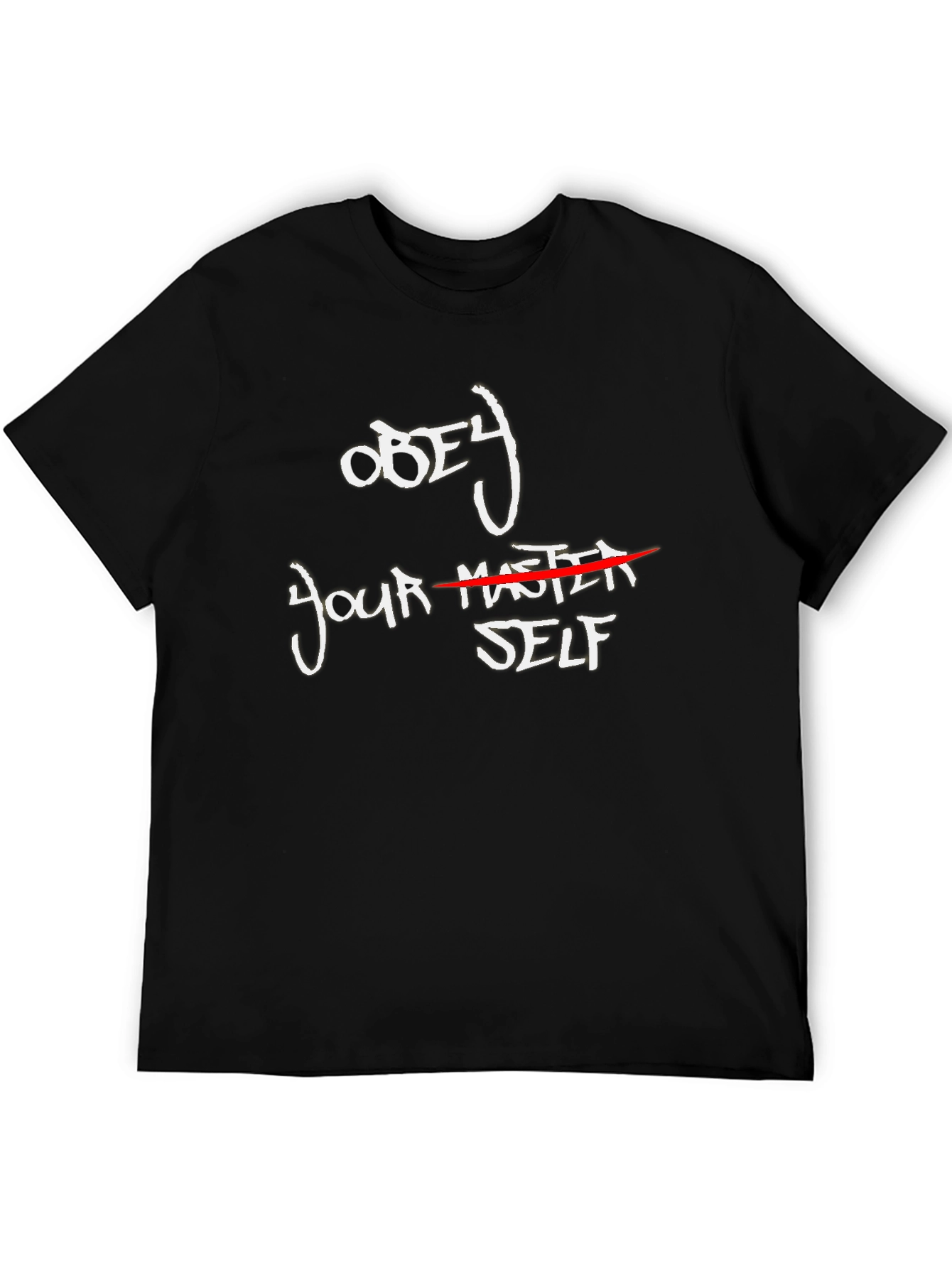 Black Obey Yourself Graphic T-Shirt - Black Cotton Tee view 5