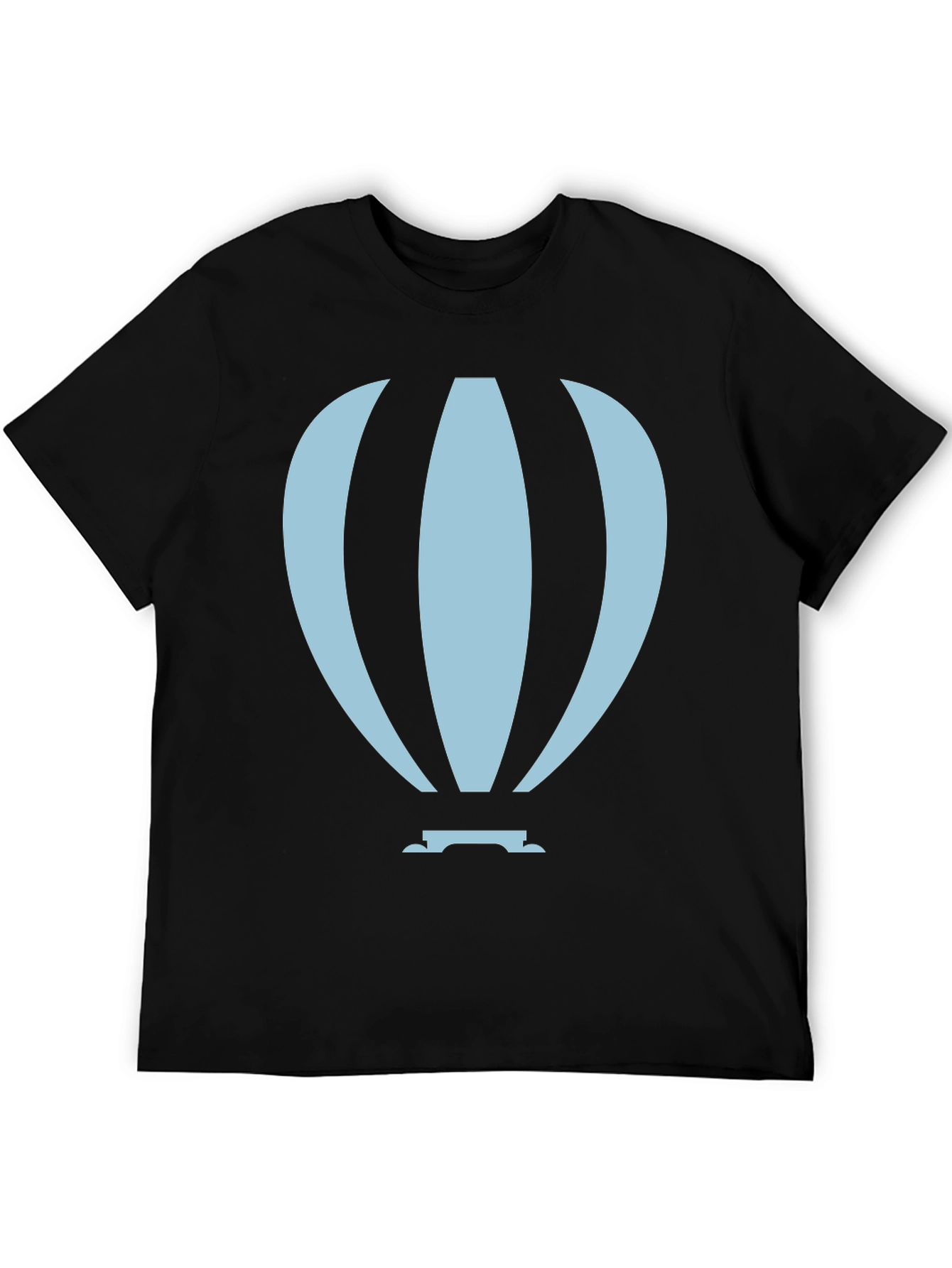 Black Hot Air Balloon Graphic Tee - Black Cotton Blend view 5