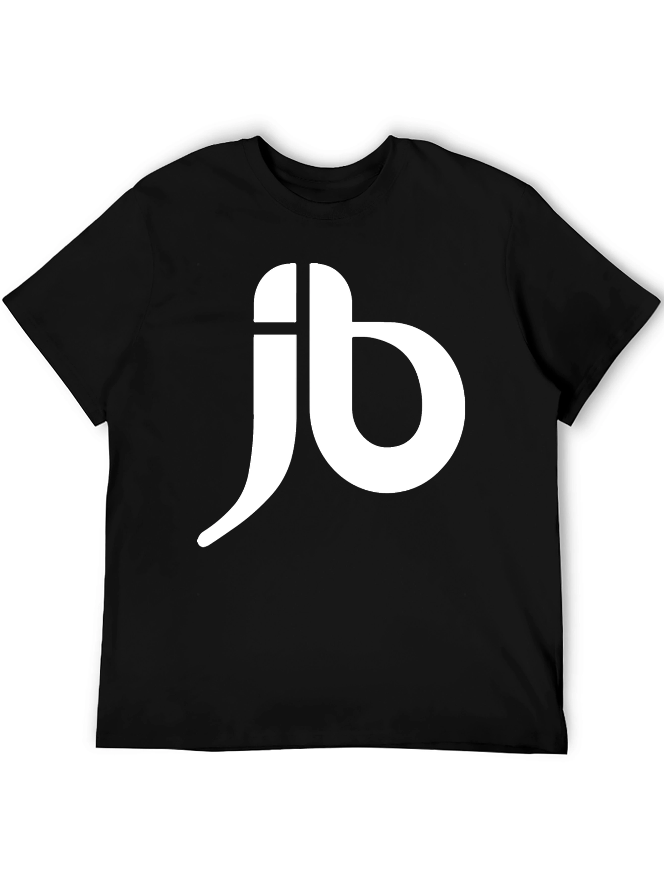 Black Men's Black T-Shirt with White JB Logo view 5