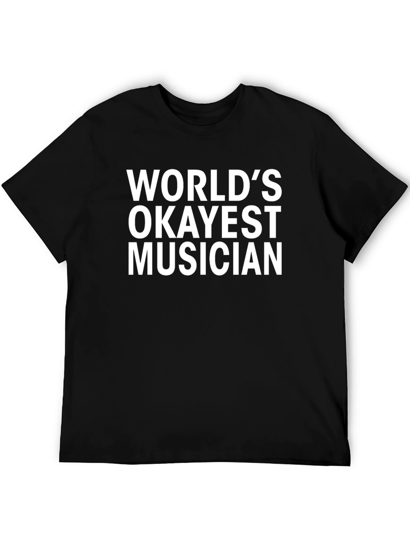 Black World's Okayest Musician T-Shirt - Funny Music Tee view 5