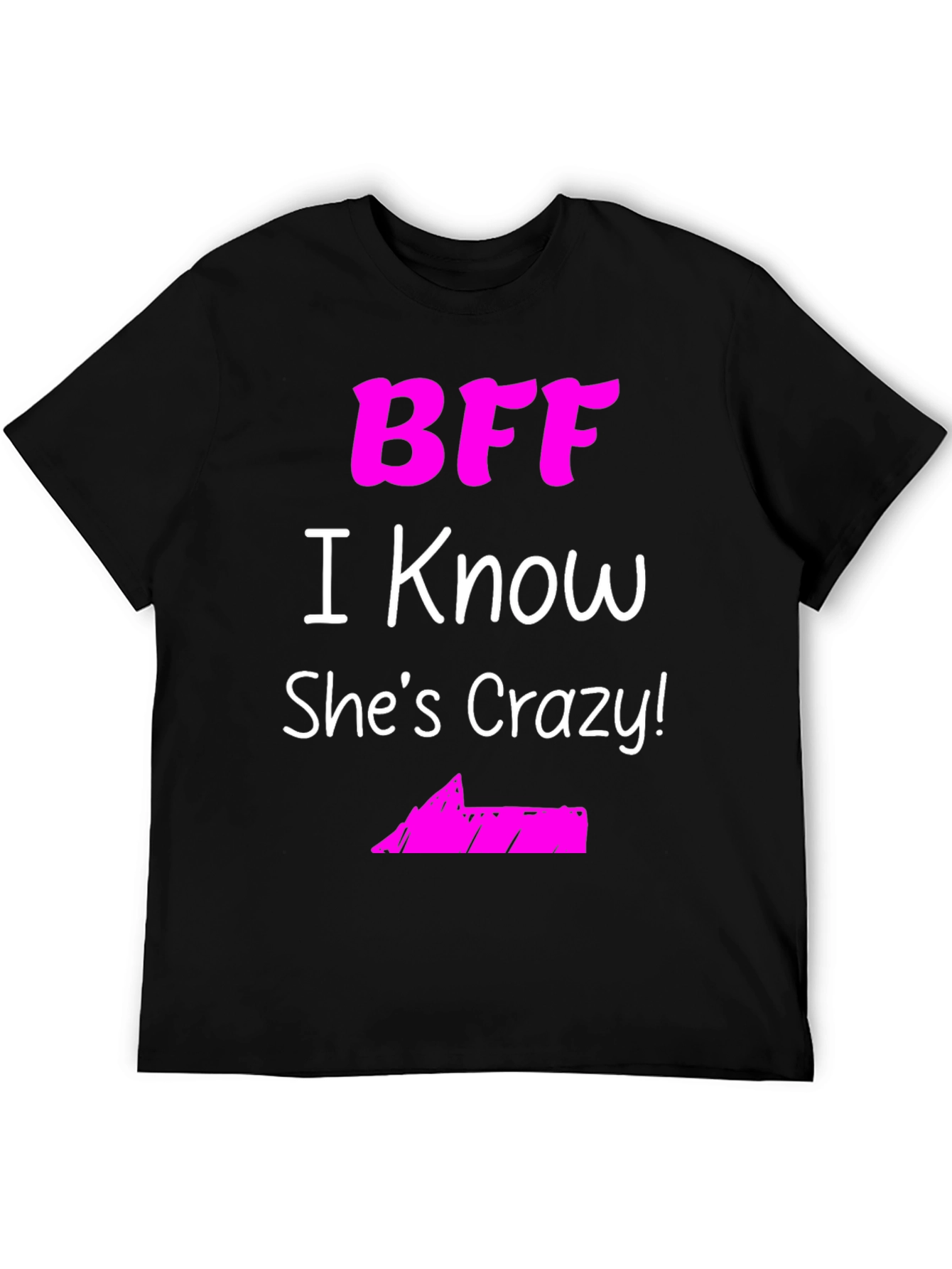 Black BFF She's Crazy! Black Graphic Tee view 5