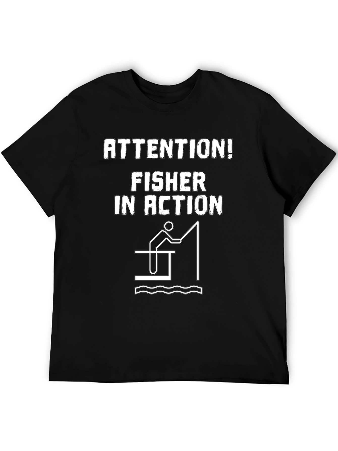 Black Attention! Fisher In Action Black T-Shirt view 5