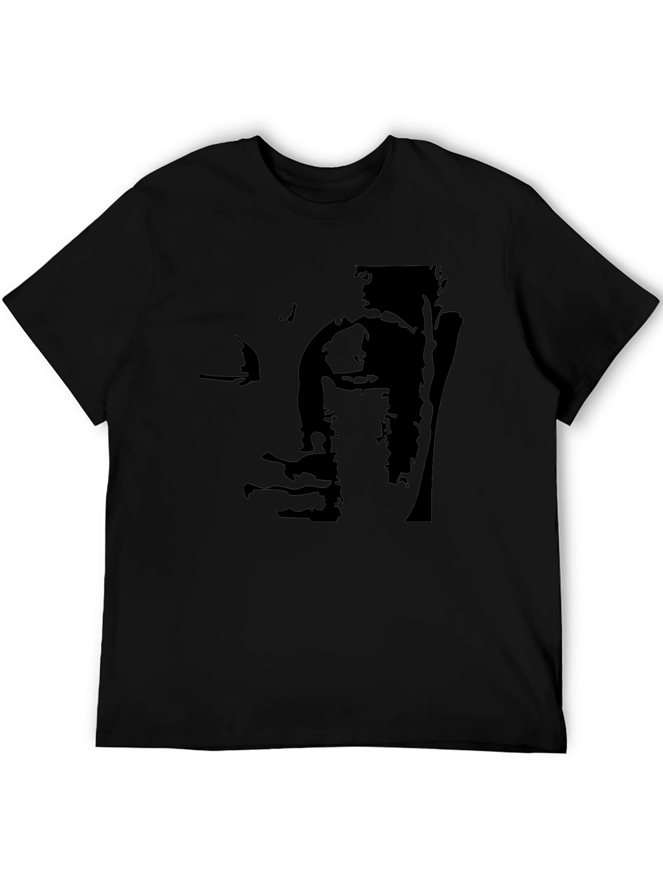 Black Abstract Buddha Graphic Black T-Shirt view 5